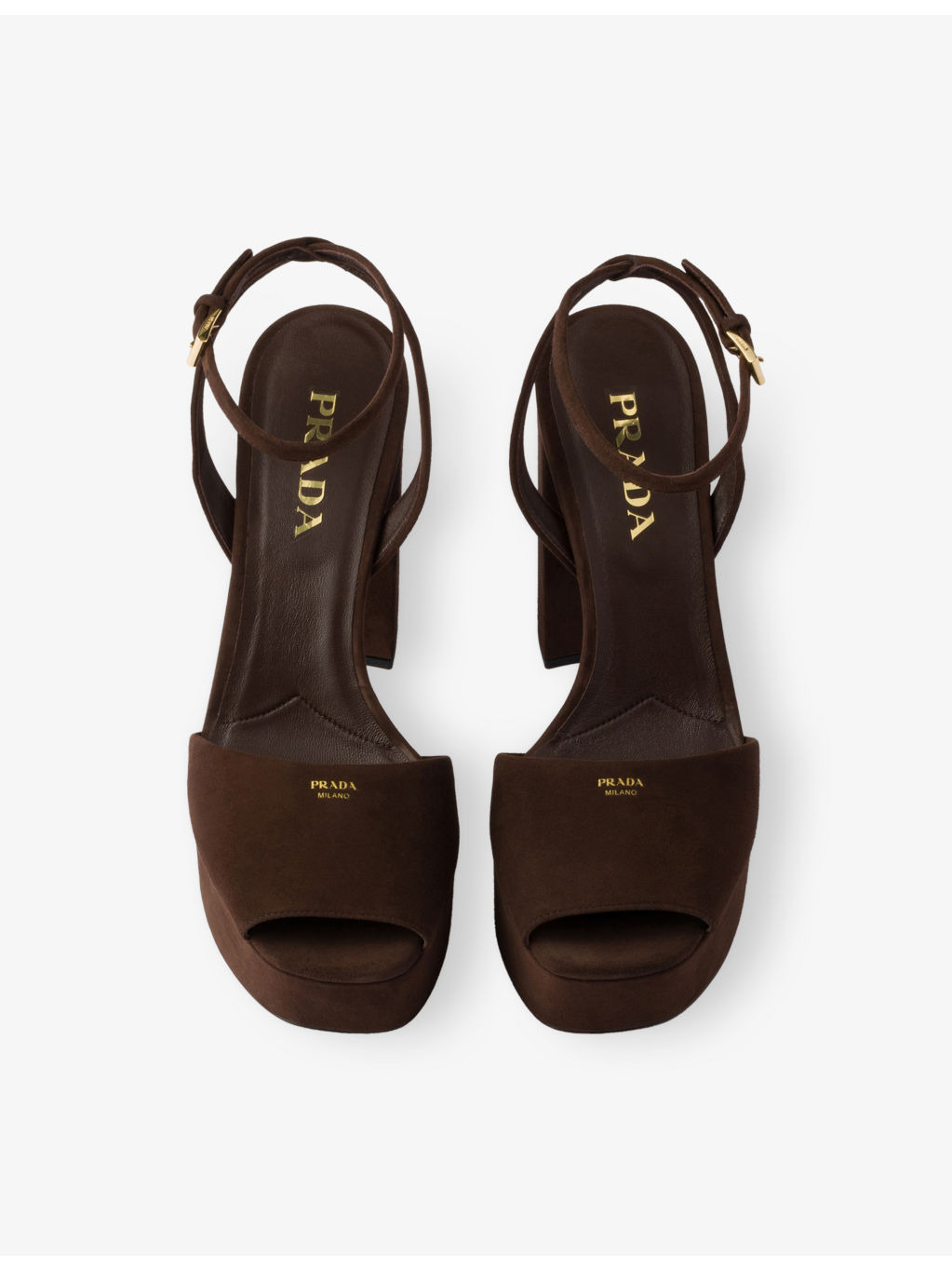 Logo-Print Suede Platform Sandals - 3
