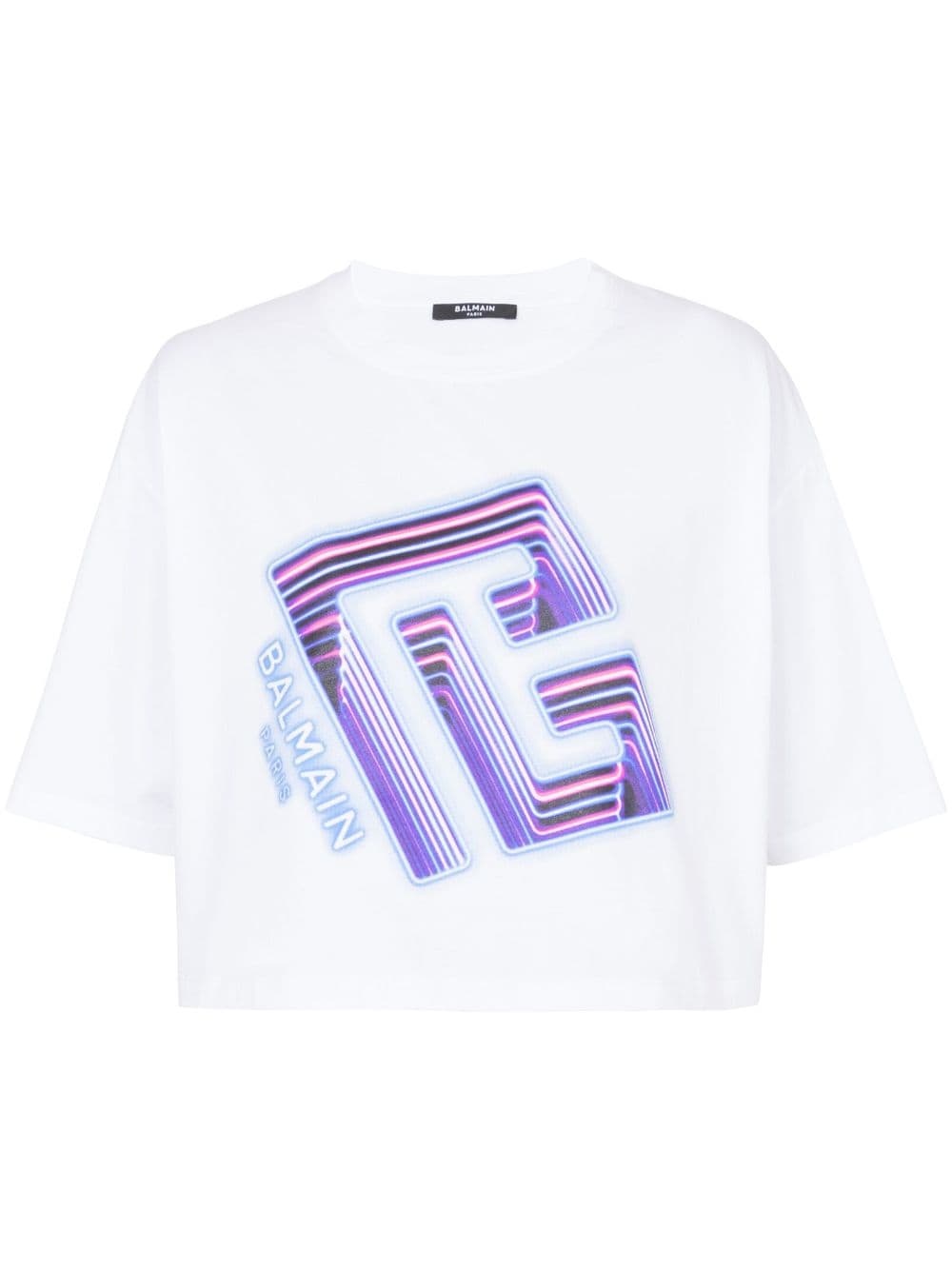 logo-print cropped T-shirt - 1