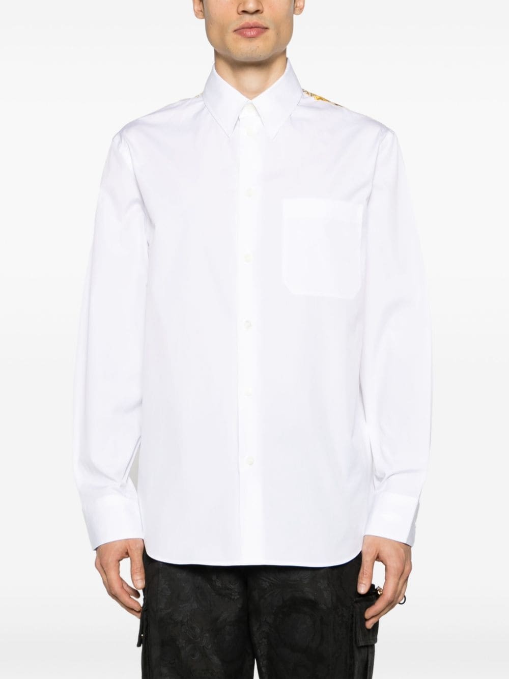 Barocco-panel cotton shirt - 3