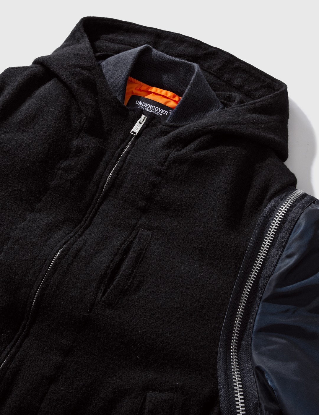 zip-up padded layered coat - 12