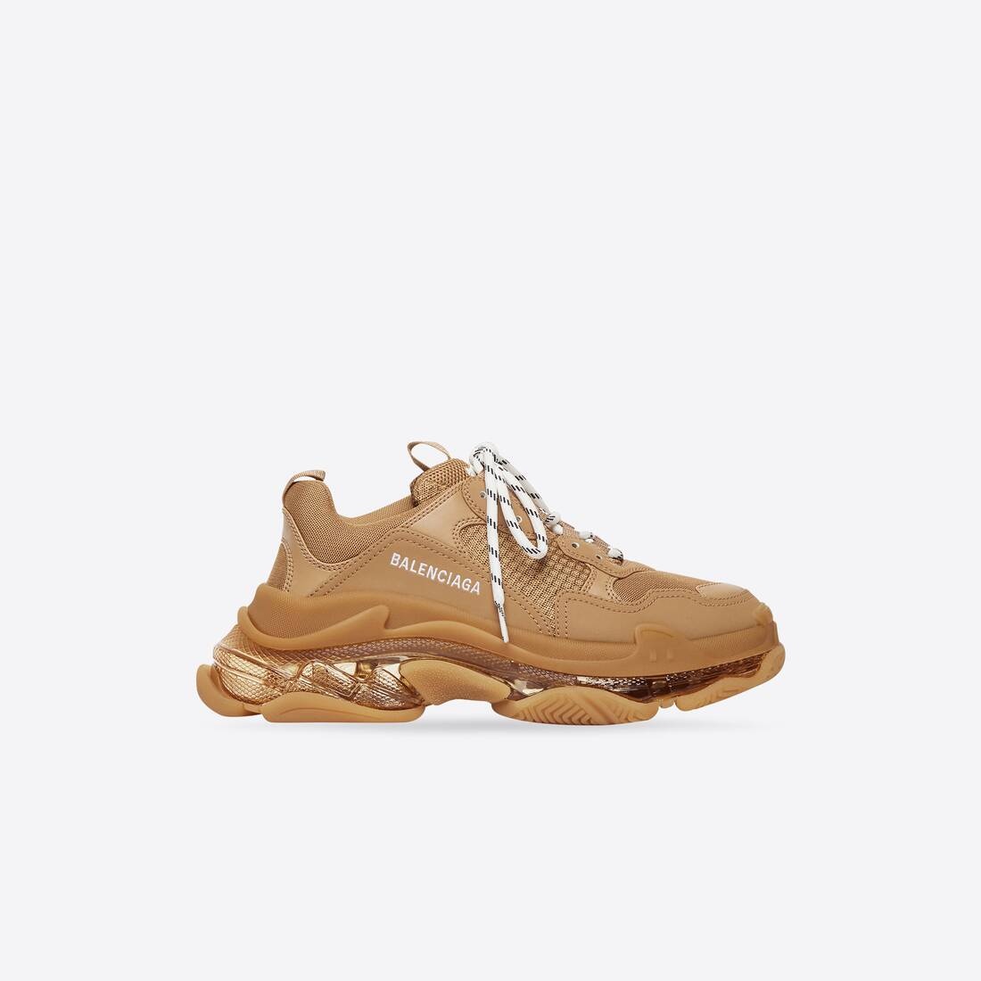 Men's Triple S Clear Sole Sneaker in Brown - 1