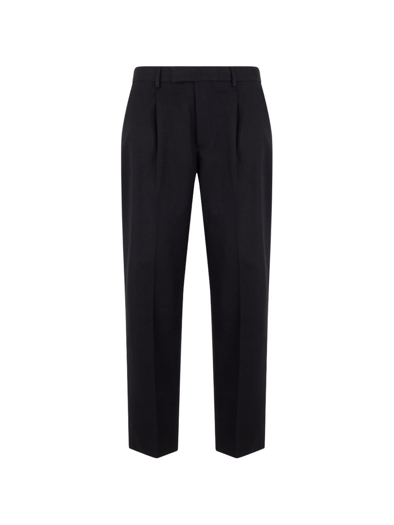 pleated pressed-crease trousers 1