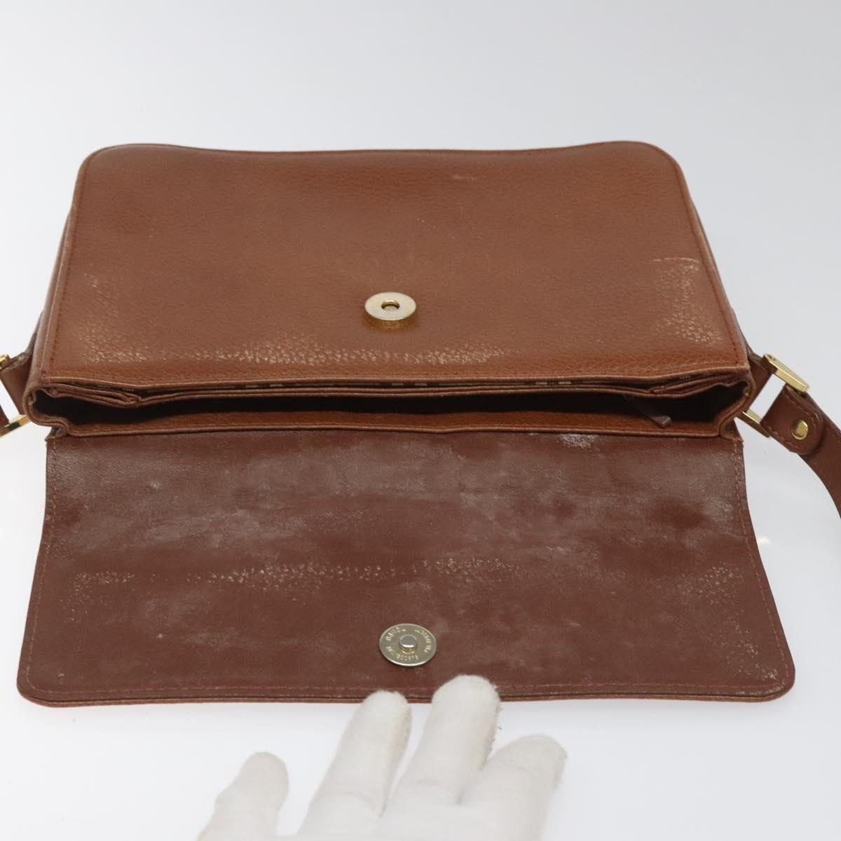 Burberry Shoulder Bag Leather Brown Gold - 11