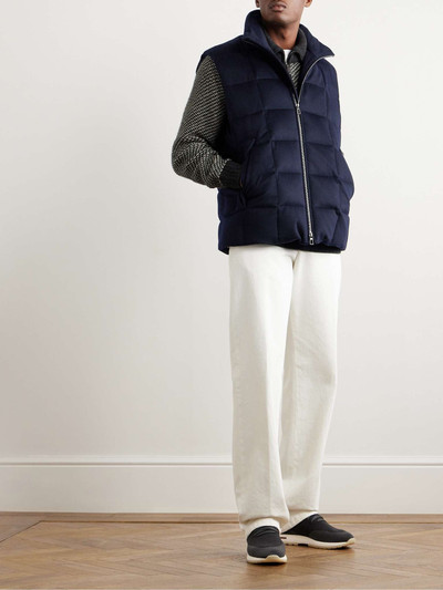 Loro Piana Tuul Suede-Trimmed Quilted Storm System® Cashmere Down Gilet outlook