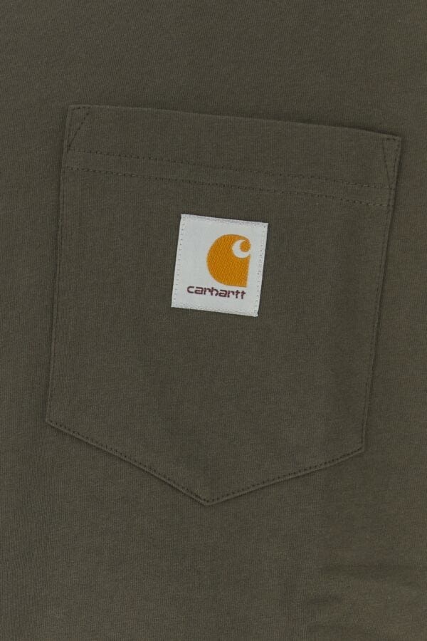 Khaki cotton S/S Pocket T-shirt - 3