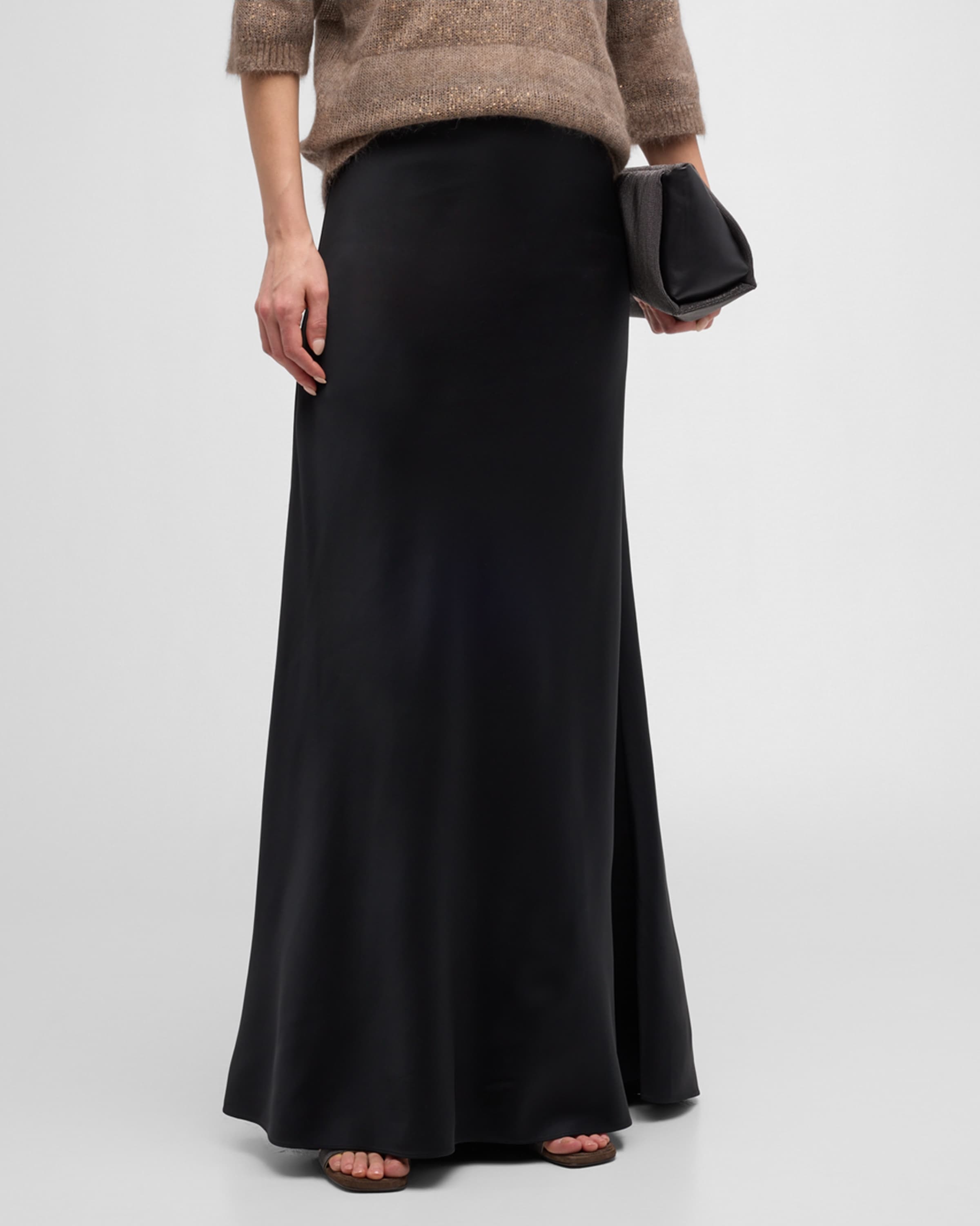 Brunello Cucinelli Satin Cady Long Mermaid Skirt