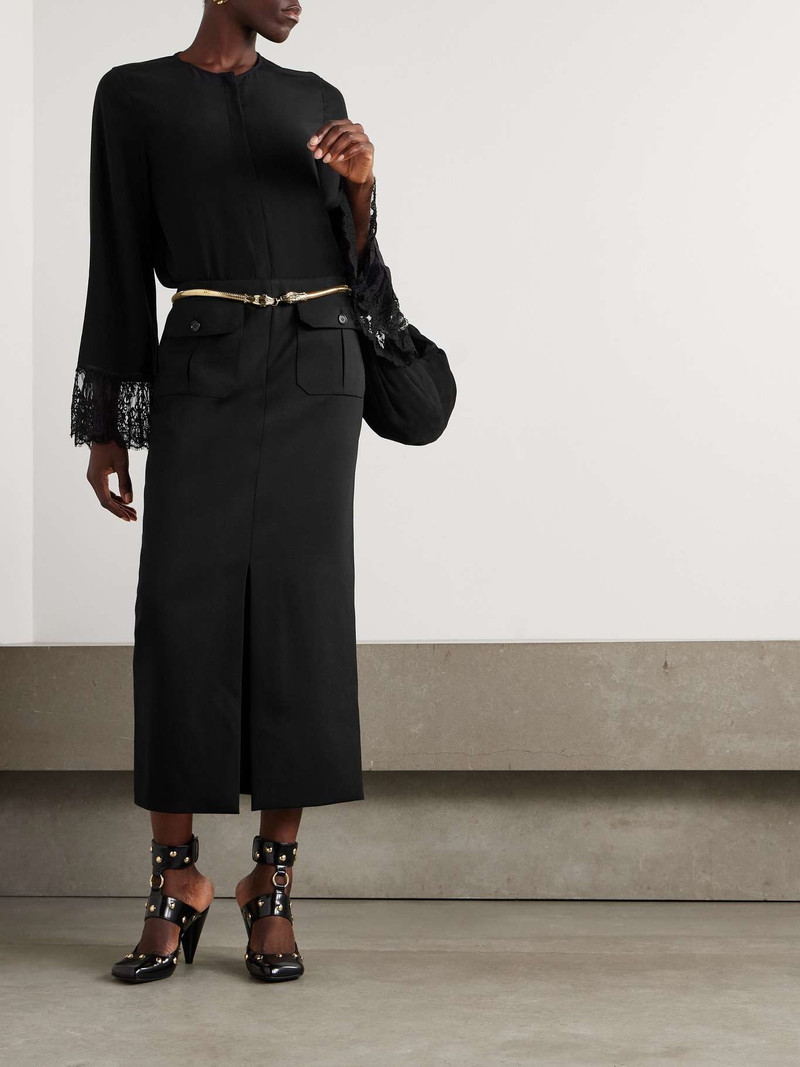 Chloé Lace-trimmed silk crepe de chine shirt outlook