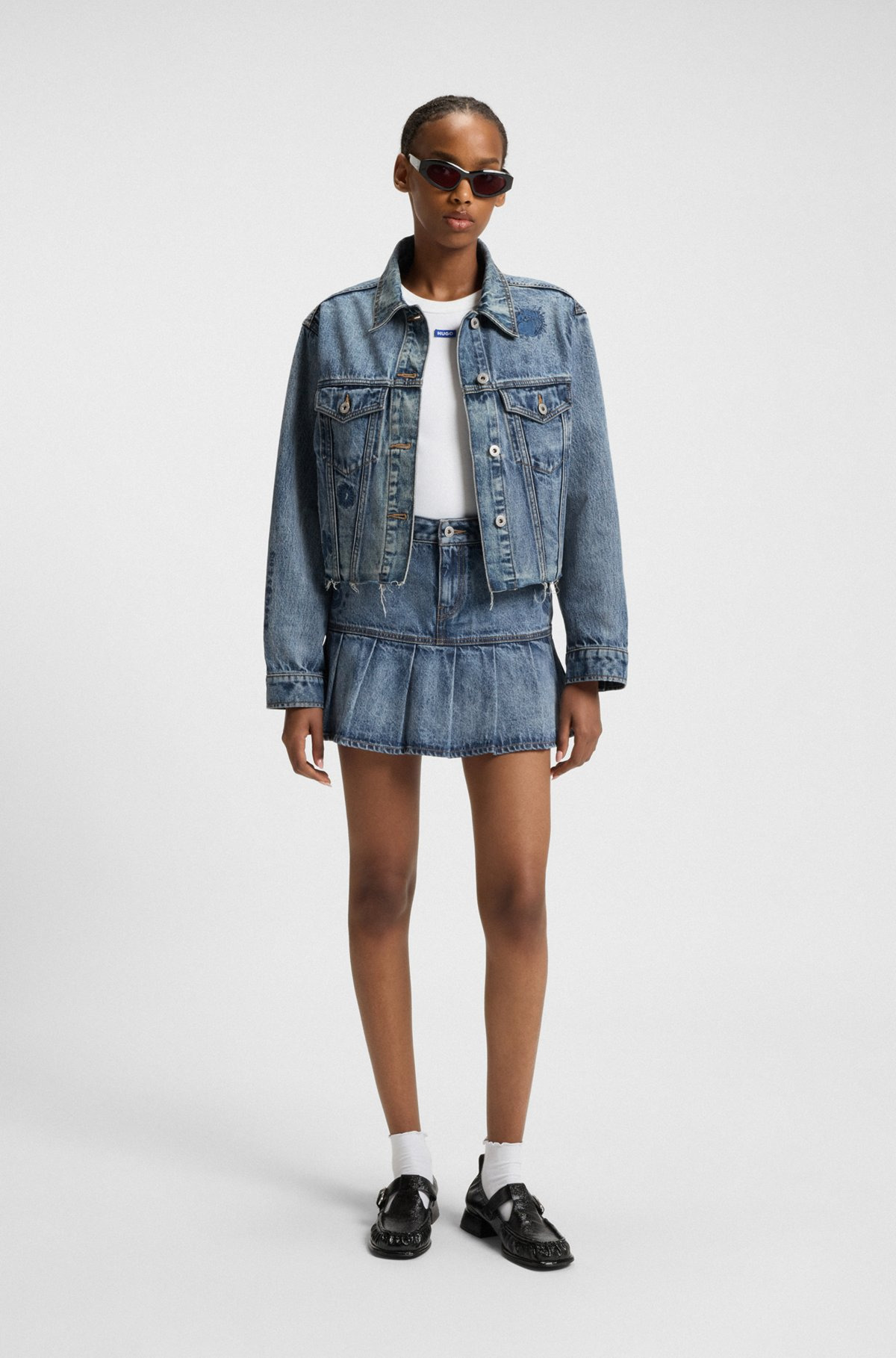 RELAXED-FIT DENIM JACKET WITH EMBROIDERED MOTIFS - 3