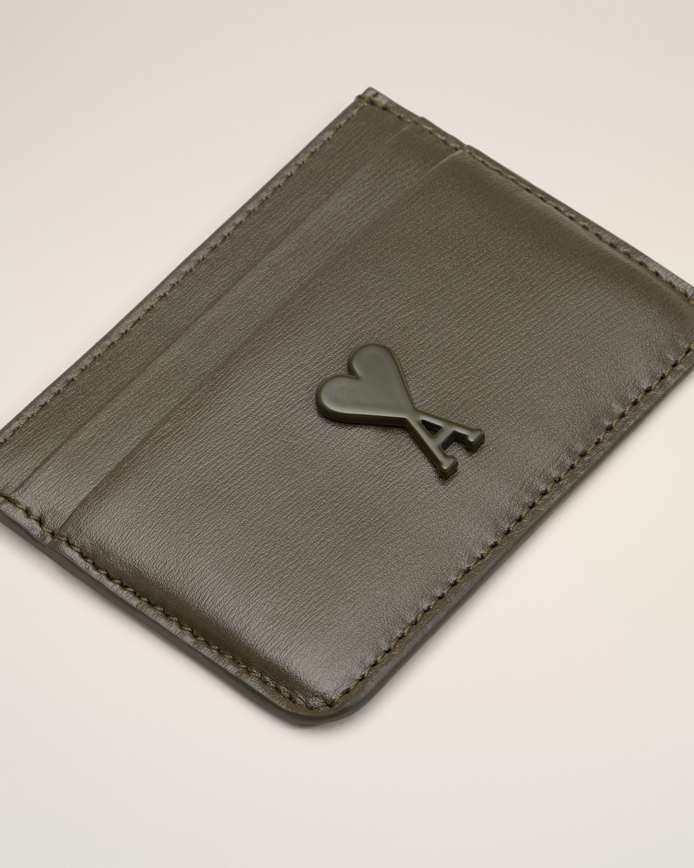 GREEN LEATHER AMI DE COEUR CARD HOLDER - 3