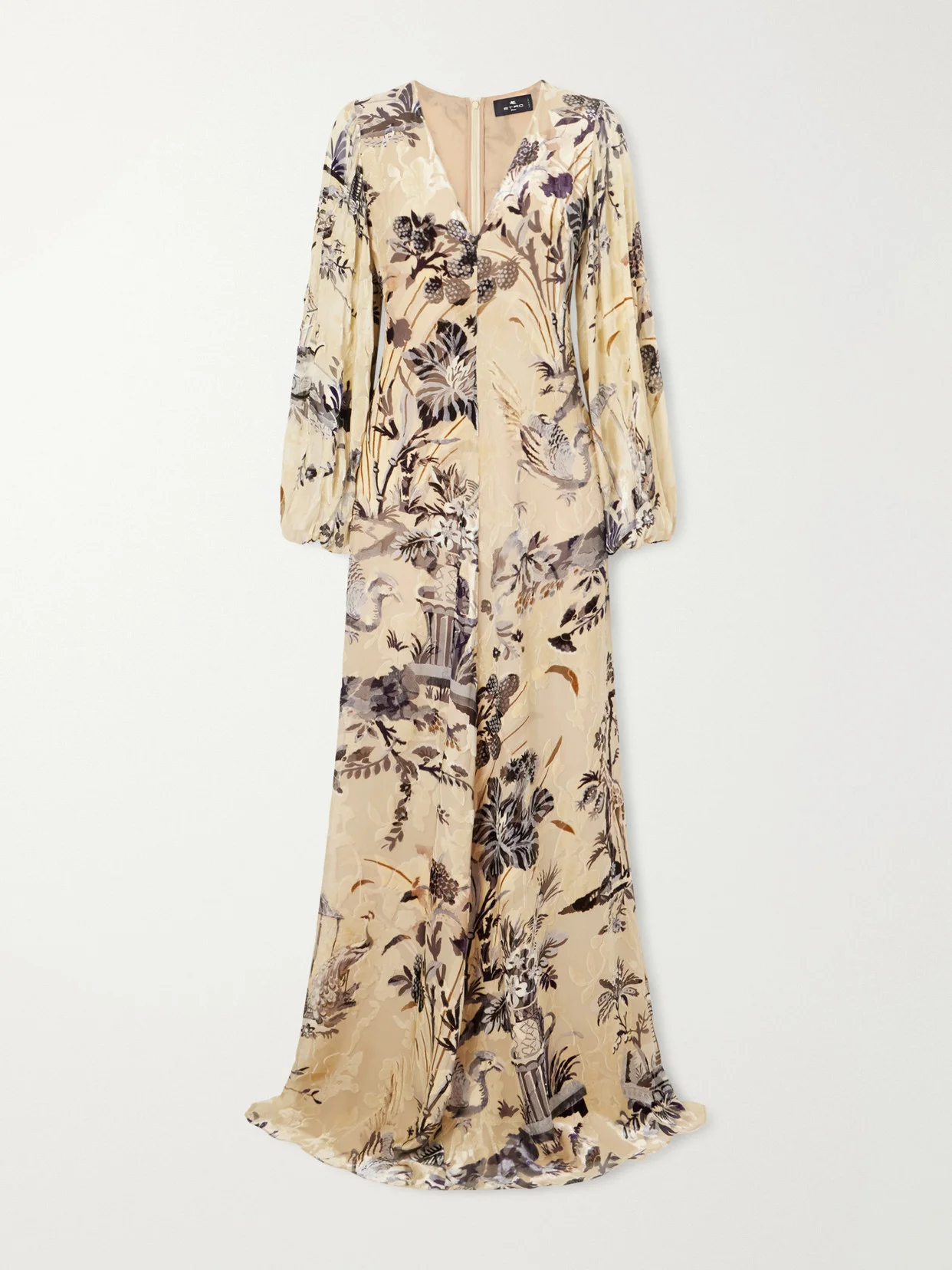 Printed Floral-jacquard Maxi Dress - 1