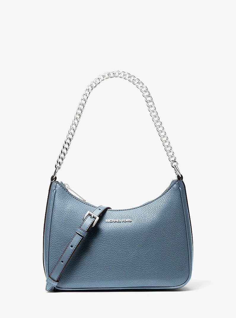 Jet Set Large Pebbled Leather Convertible Crossbody Bag - 1