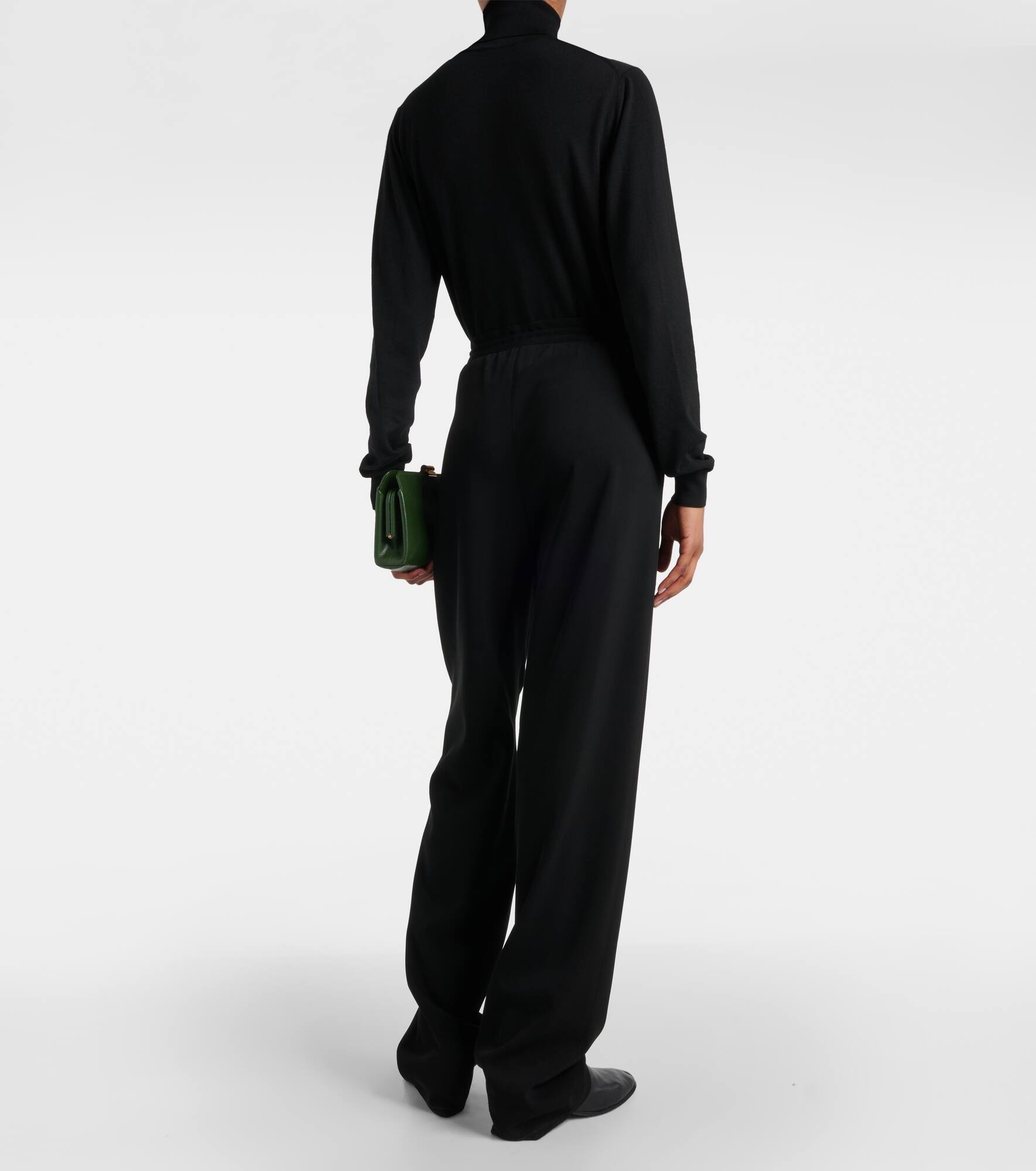 Bonnette wool-blend crêpe straight pants - 3