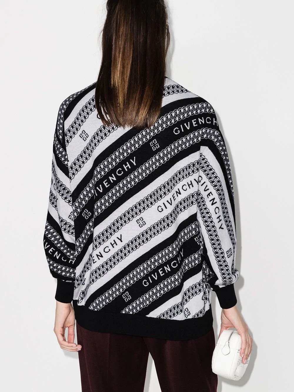 jacquard stripe logo wool jumper - 3