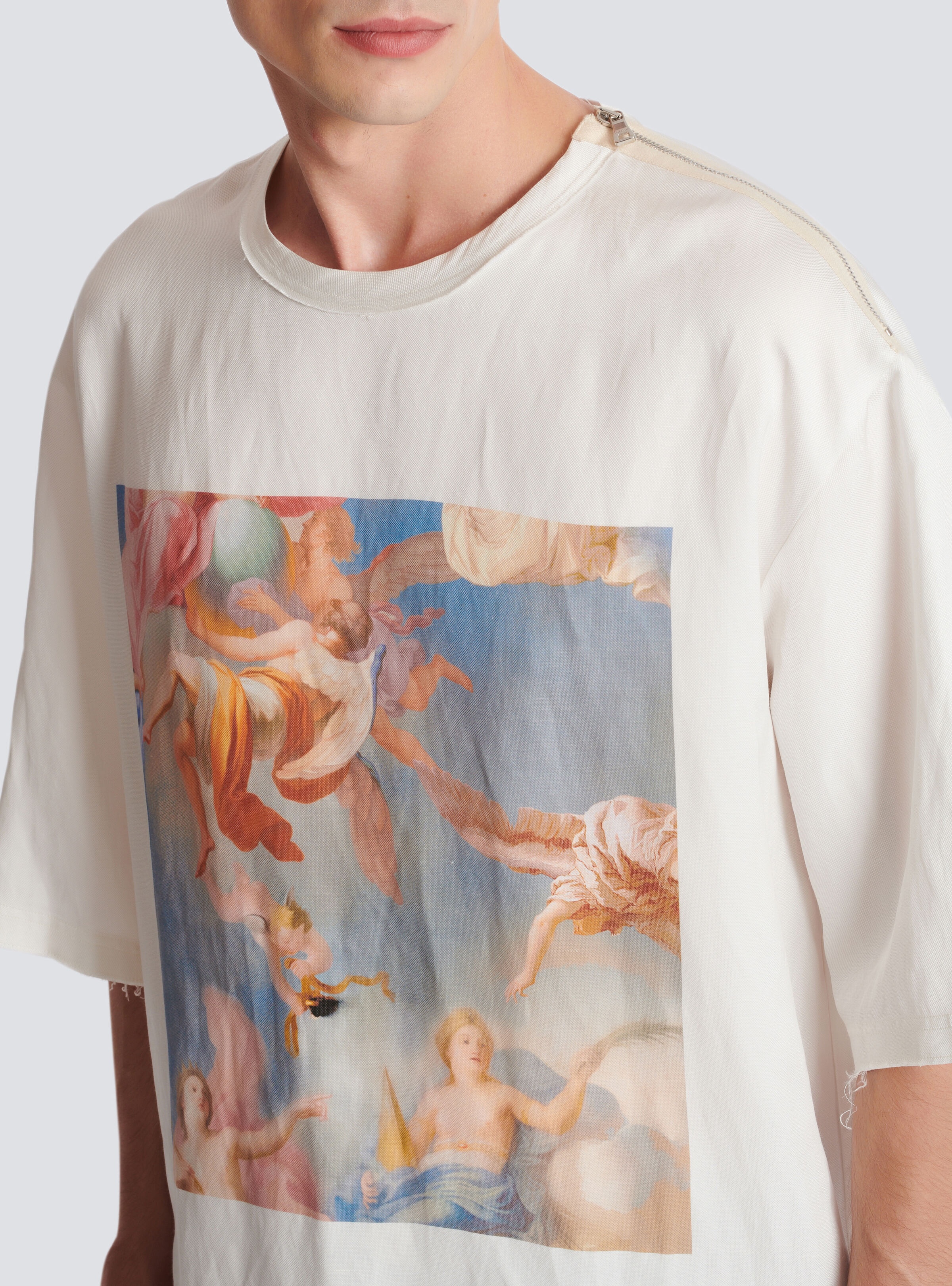 Sky print zipped T-shirt - 6