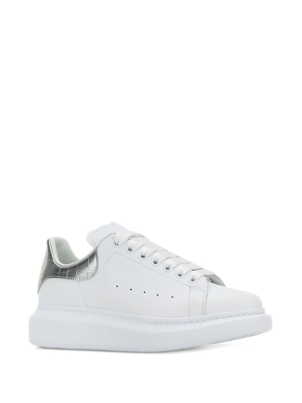 crocodile-effect leather sneakers - 2