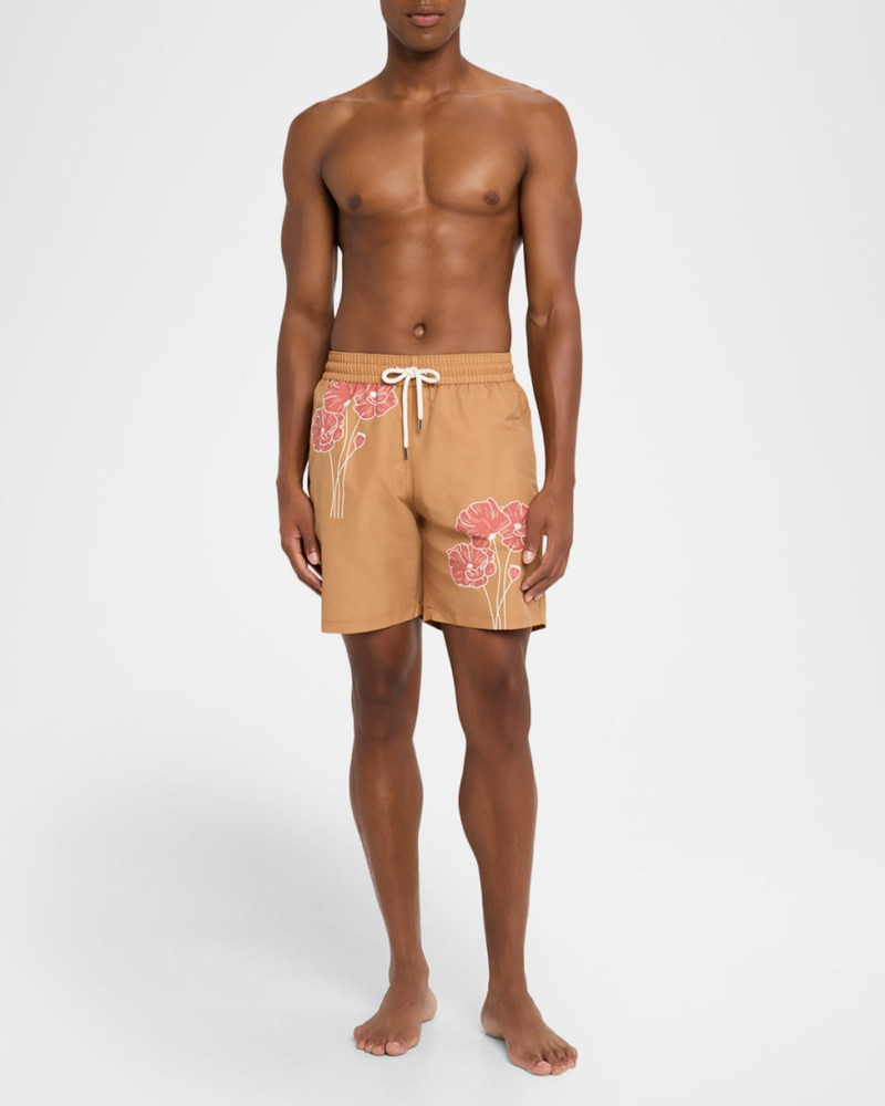 FRESCOBOL CARIOCA Men's Santos Linear Floral Swim Shorts outlook
