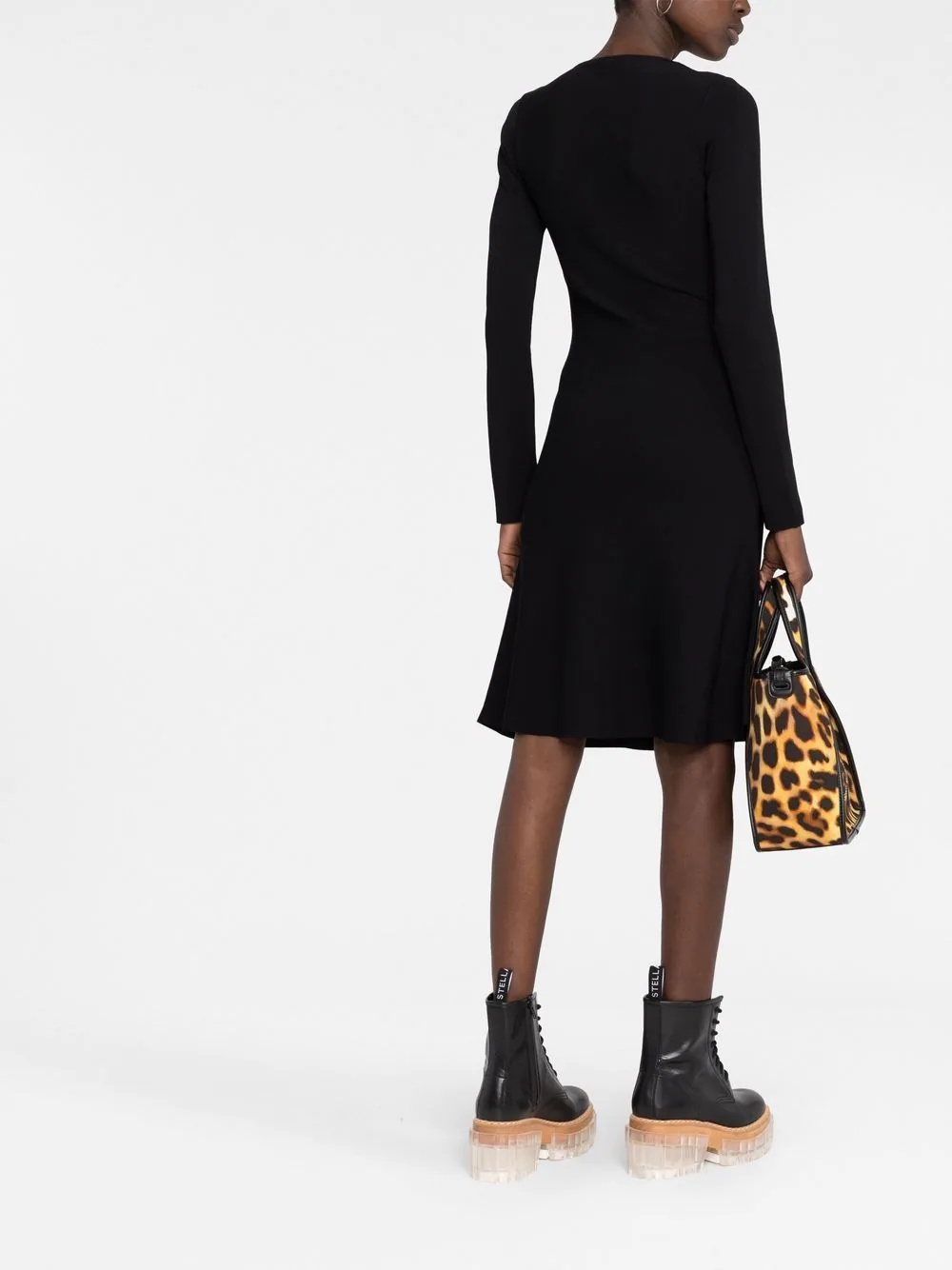 sweetheart-neck flared dress - 4