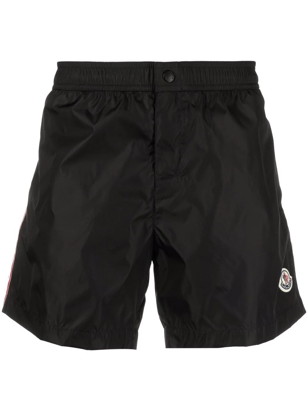 logo-patch straight-leg swim shorts - 1