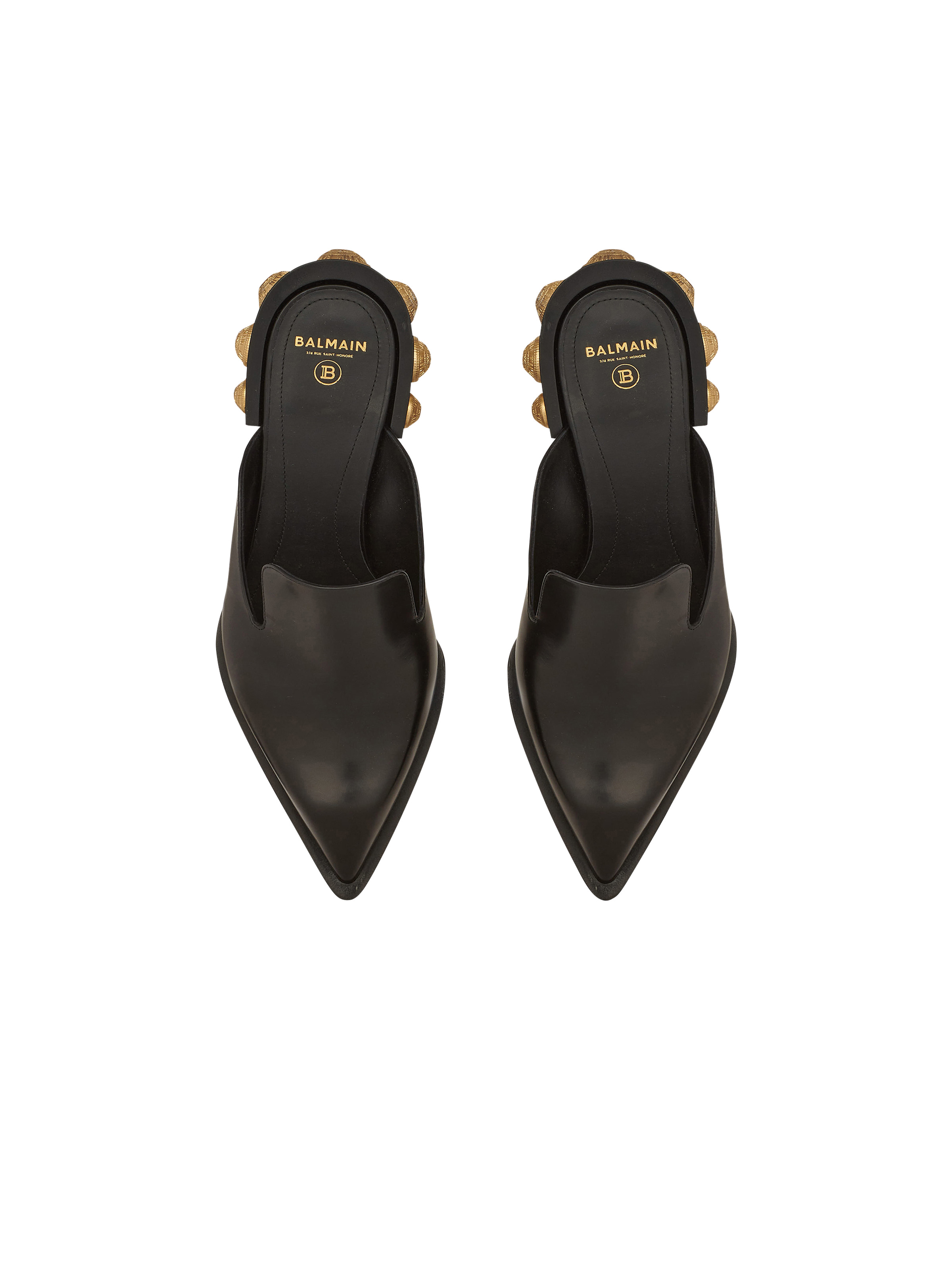 Shiny  leather Coin mule loafers - 3