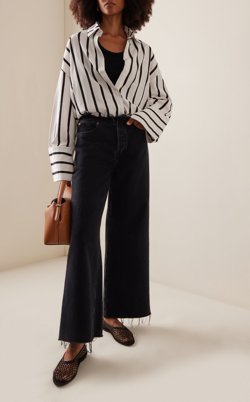 FRAME The Baggy Rigid Low-Rise Wide-Leg Jeans black outlook