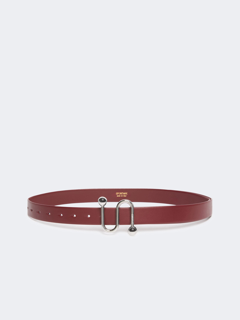 OZONO Leather belt with S buckle - BORDEAUX 4