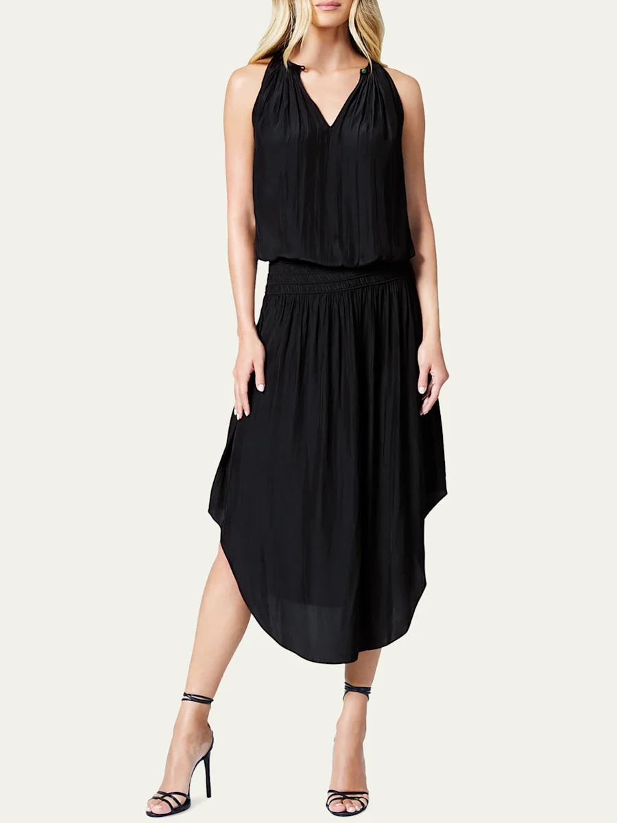 Audrey Sleeveless Blouson Midi Dress - 1