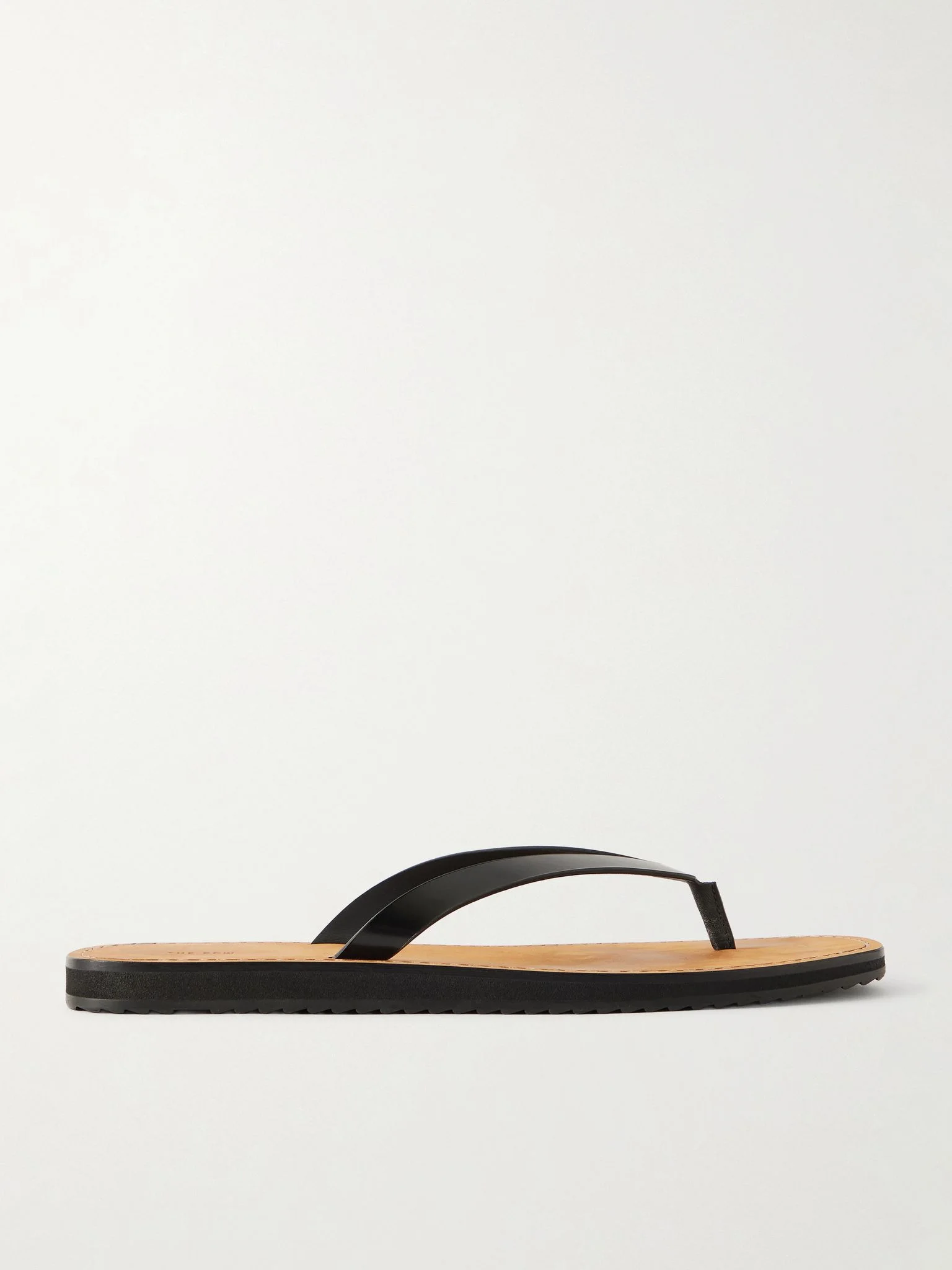 City Leather Flip Flops Black - 1