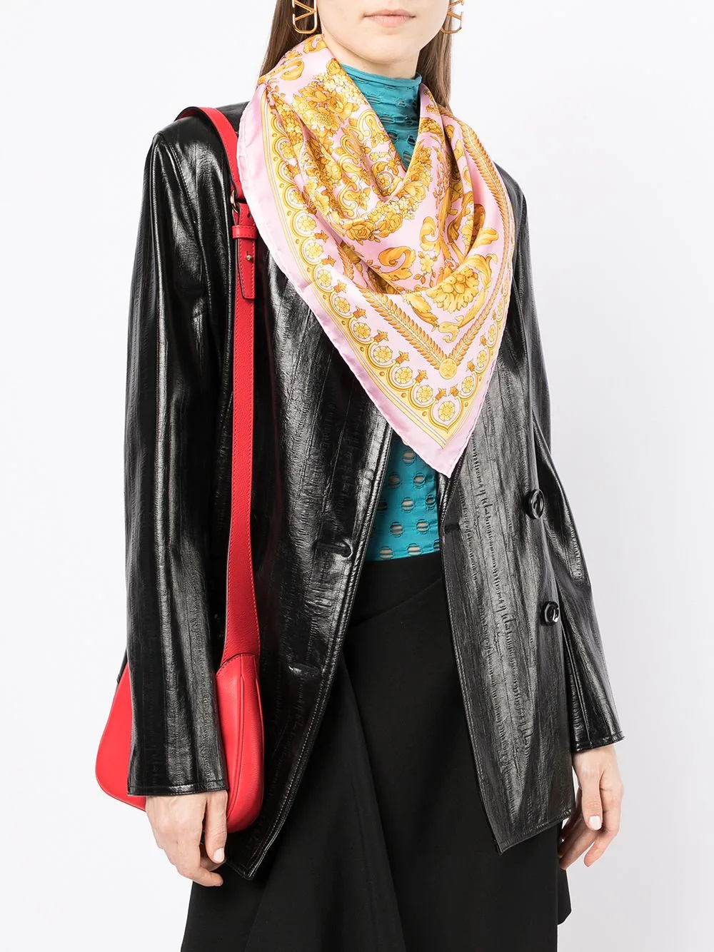 Barocco-print silk foulard - 2