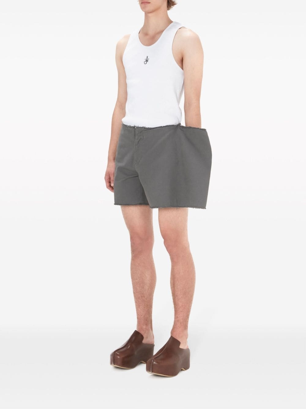 side-panel cotton shorts - 2