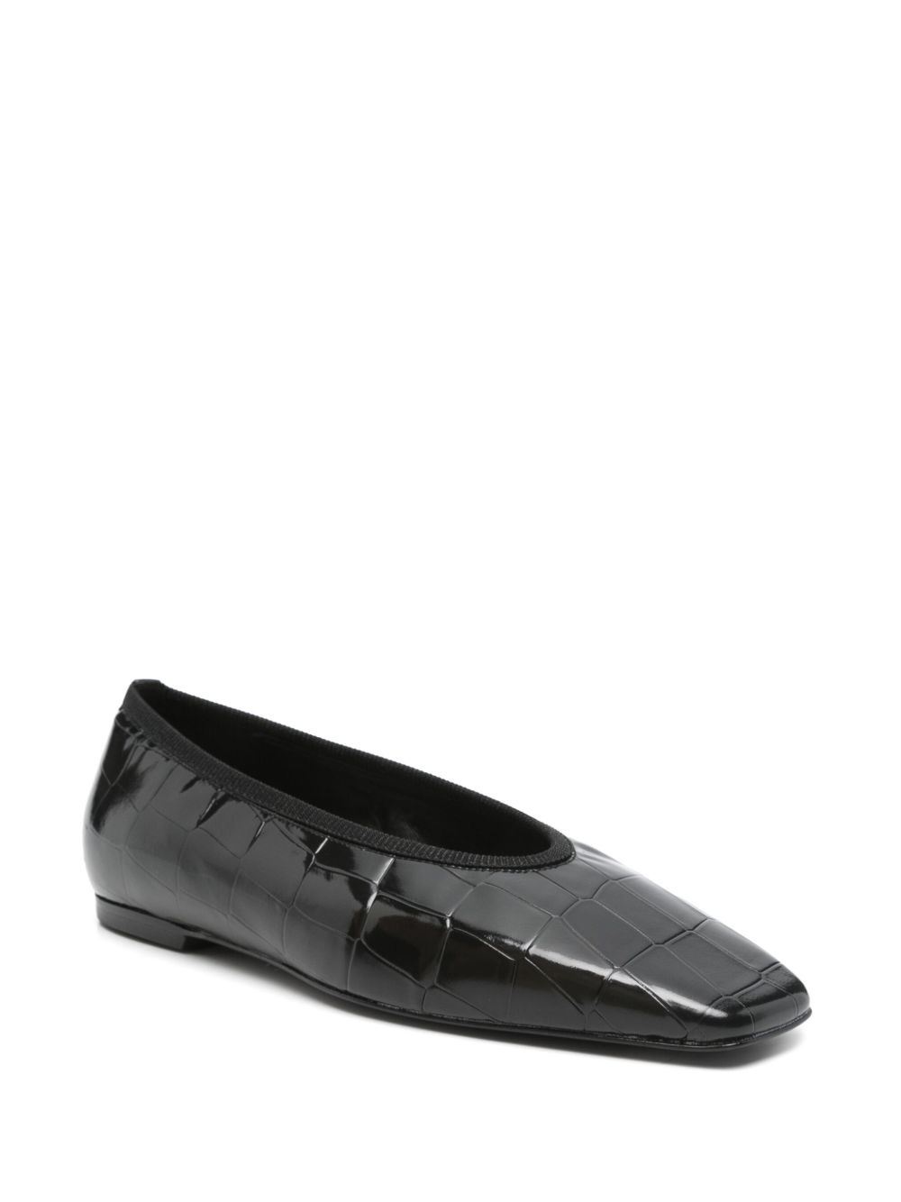 Minimalist croco-embossed ballerinas - 2