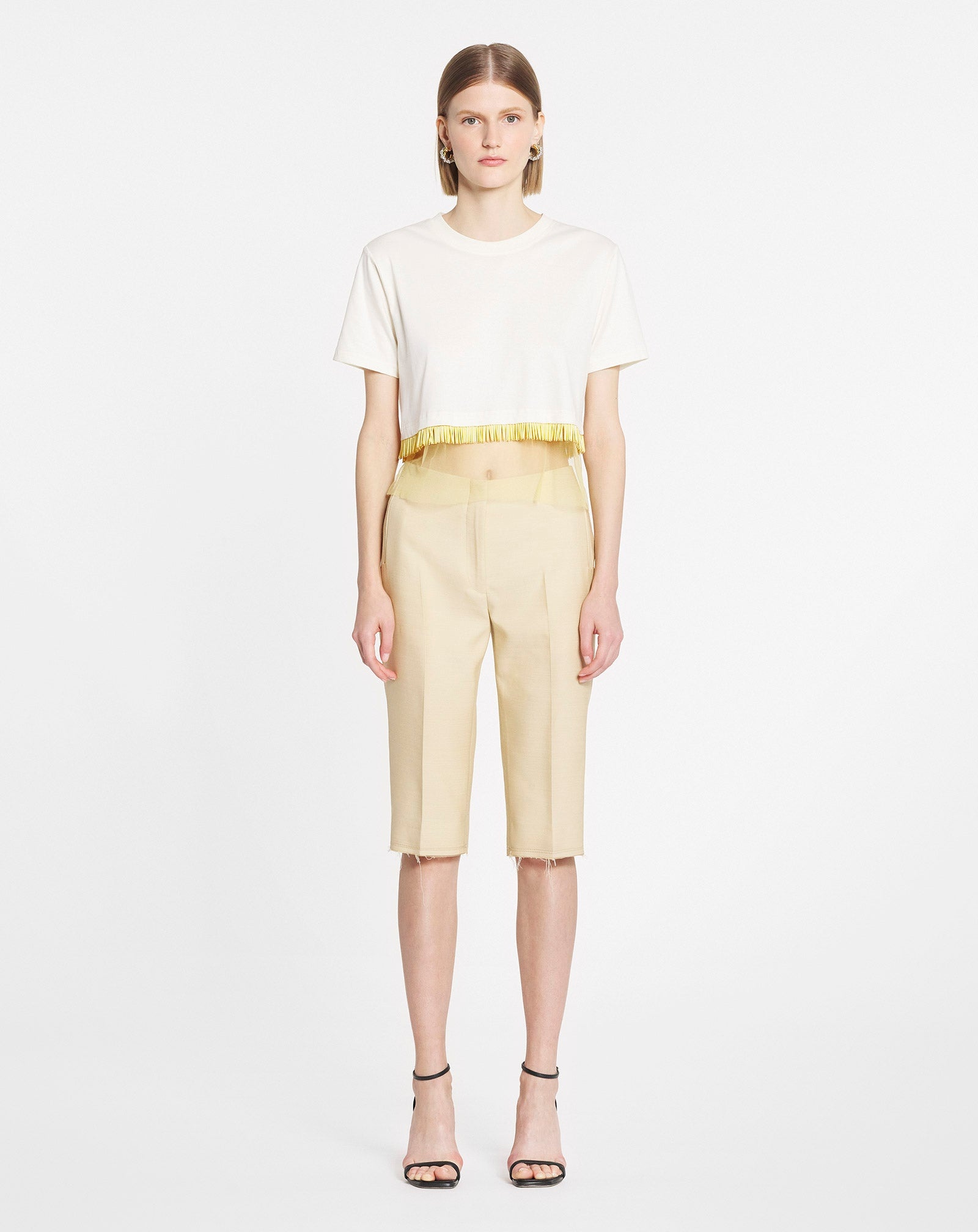 CROPPED T-SHIRT WITH EMBROIDERY - 2