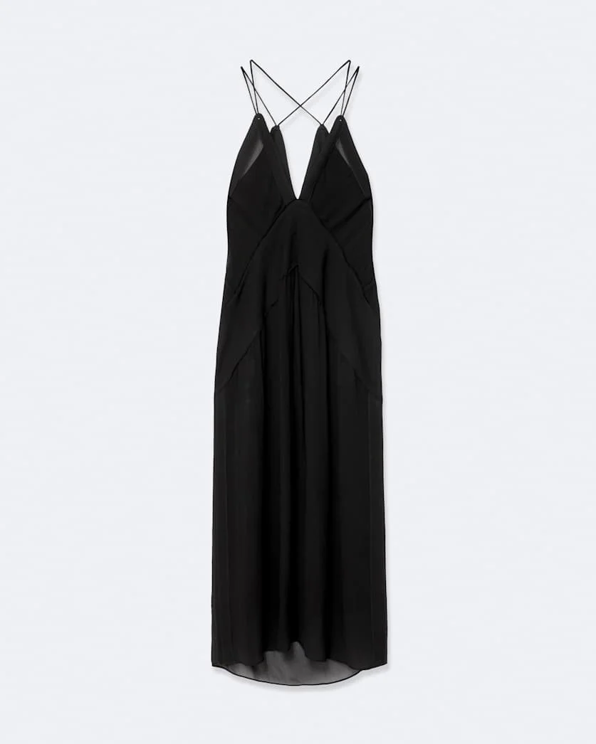 FAWN VISCOSE MIDI SLIP DRESS - 1