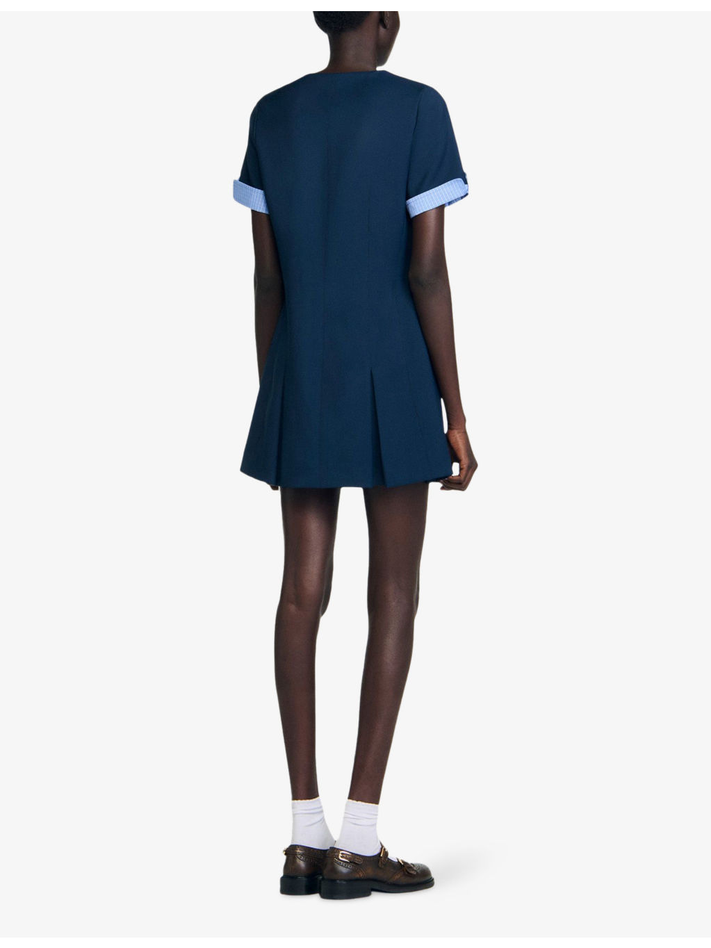Patch-Pocket Pleated Stretch-Woven Mini Dress - 4