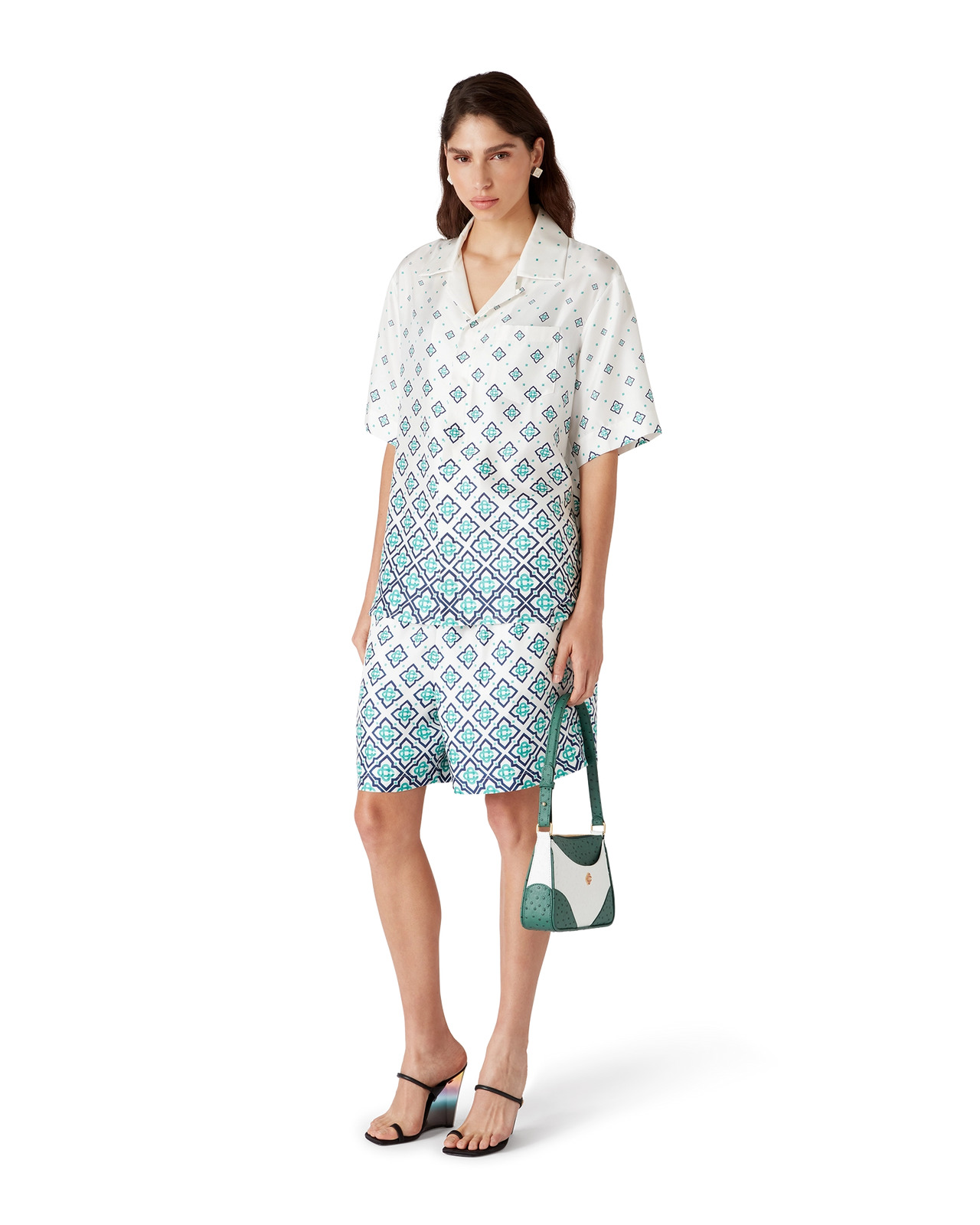 Gradient Monogram Short Sleeve Silk Shirt | Casablanca Paris - 2