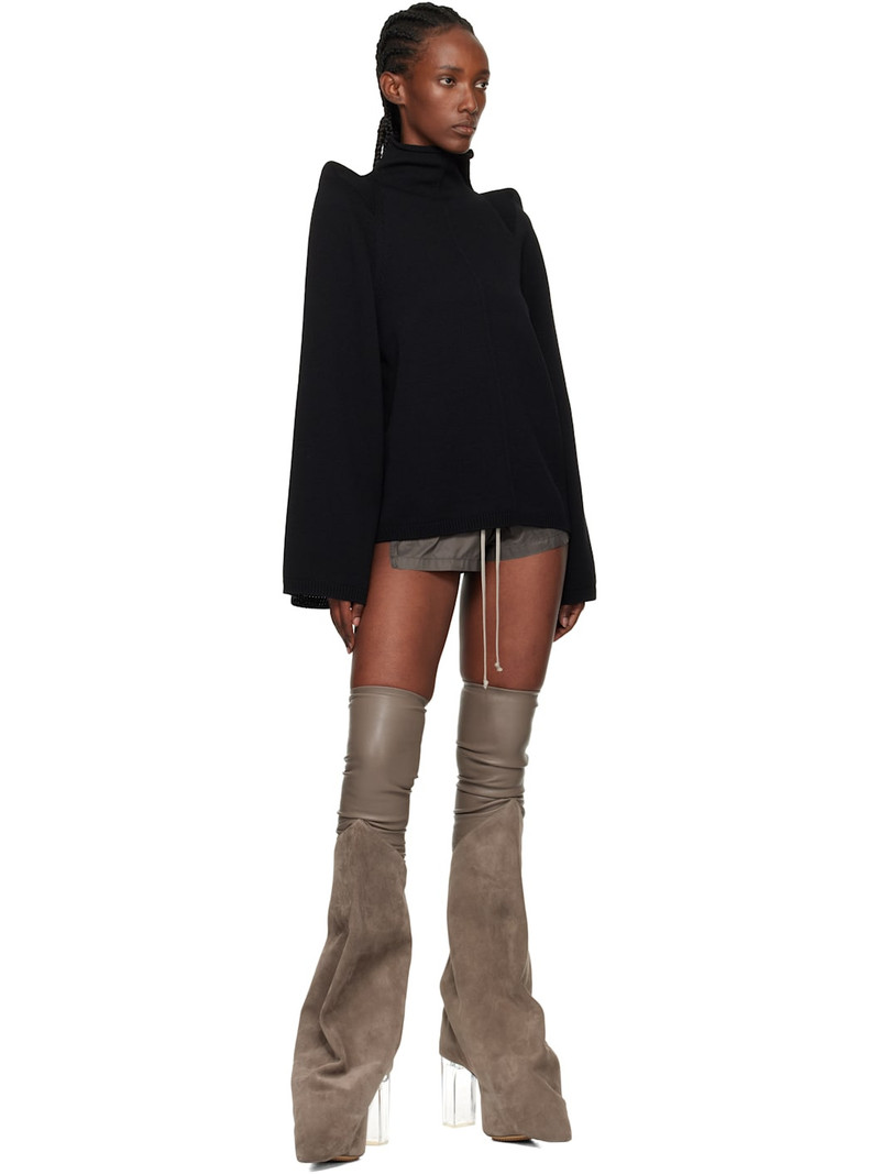 Rick Owens Gray Concordians Boxing Shorts outlook