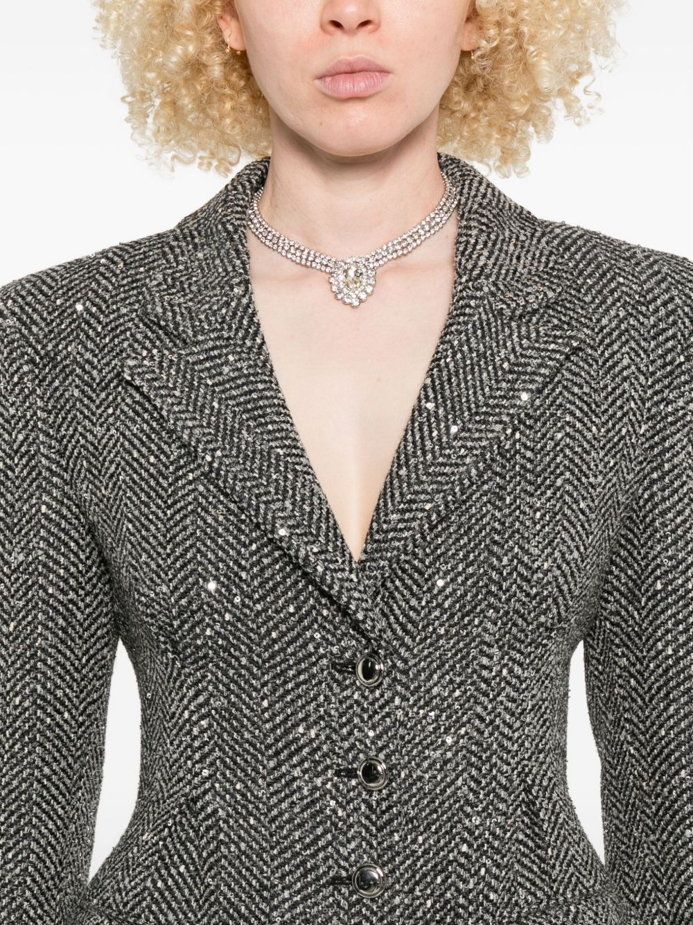 sequin tweed coat - 5