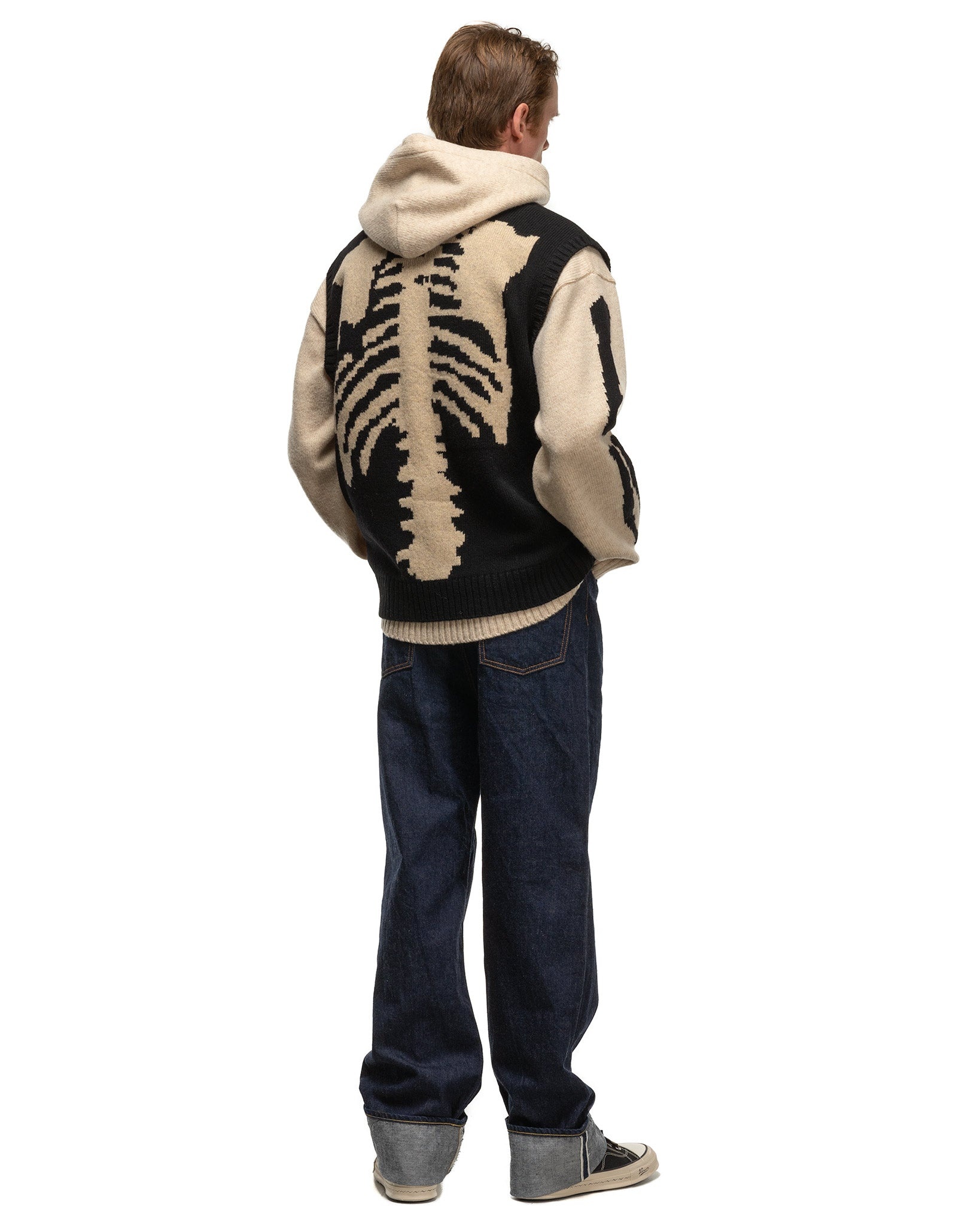 5G Wool BONE Vest Black - 3