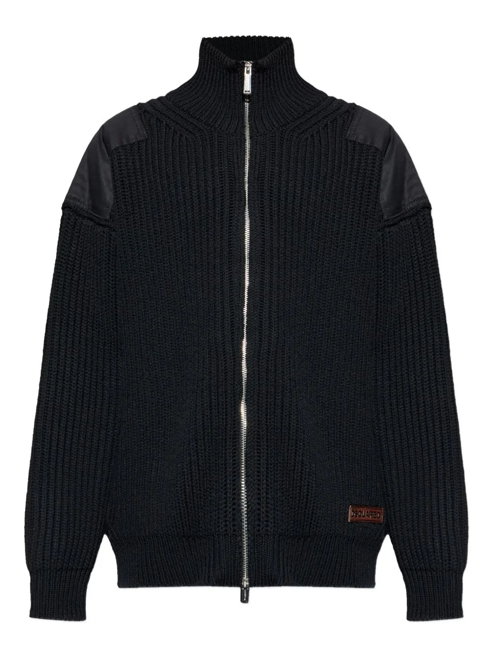 zip shoulder-panel cardigan - 1