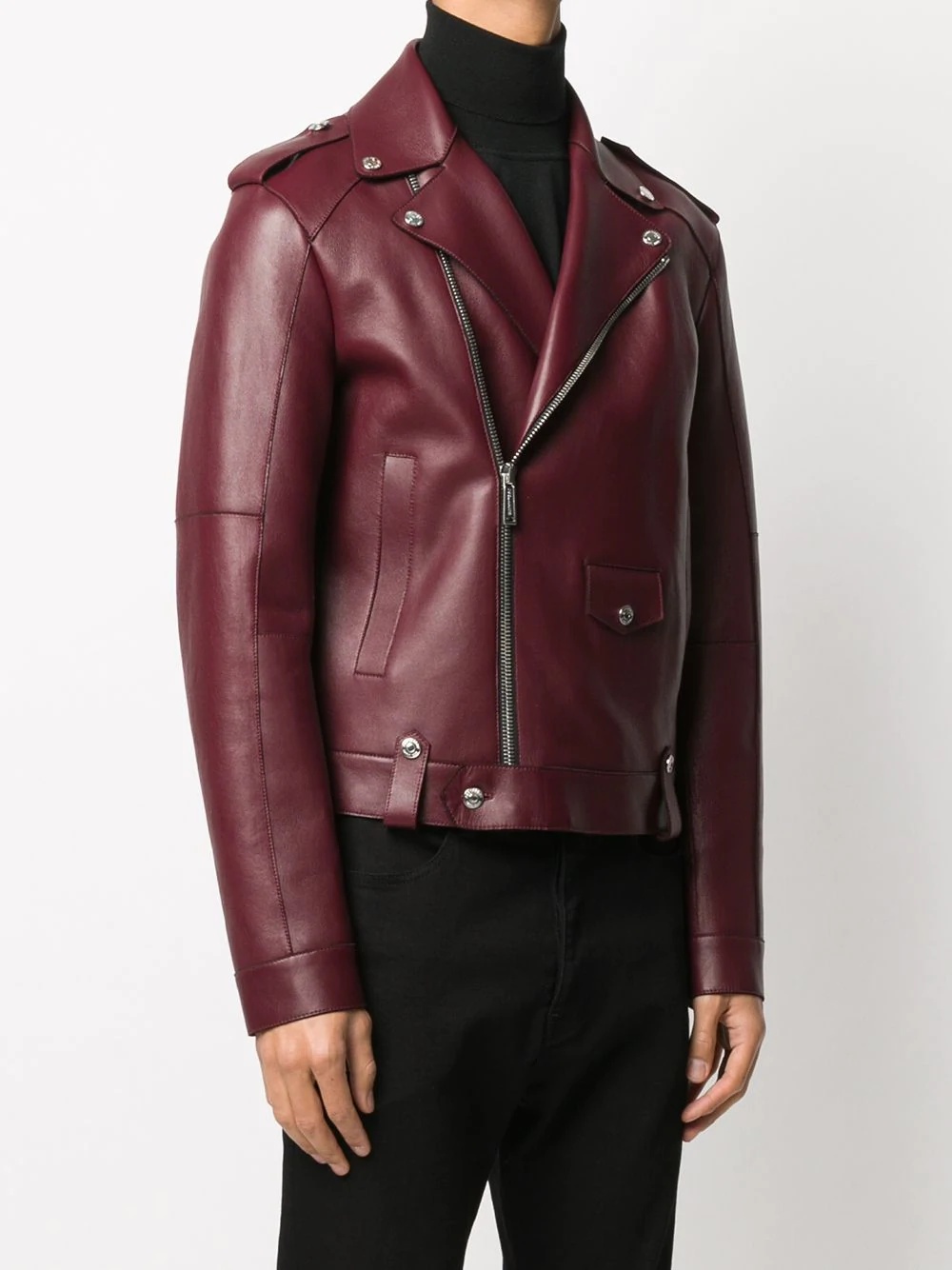 leather biker jacket - 3