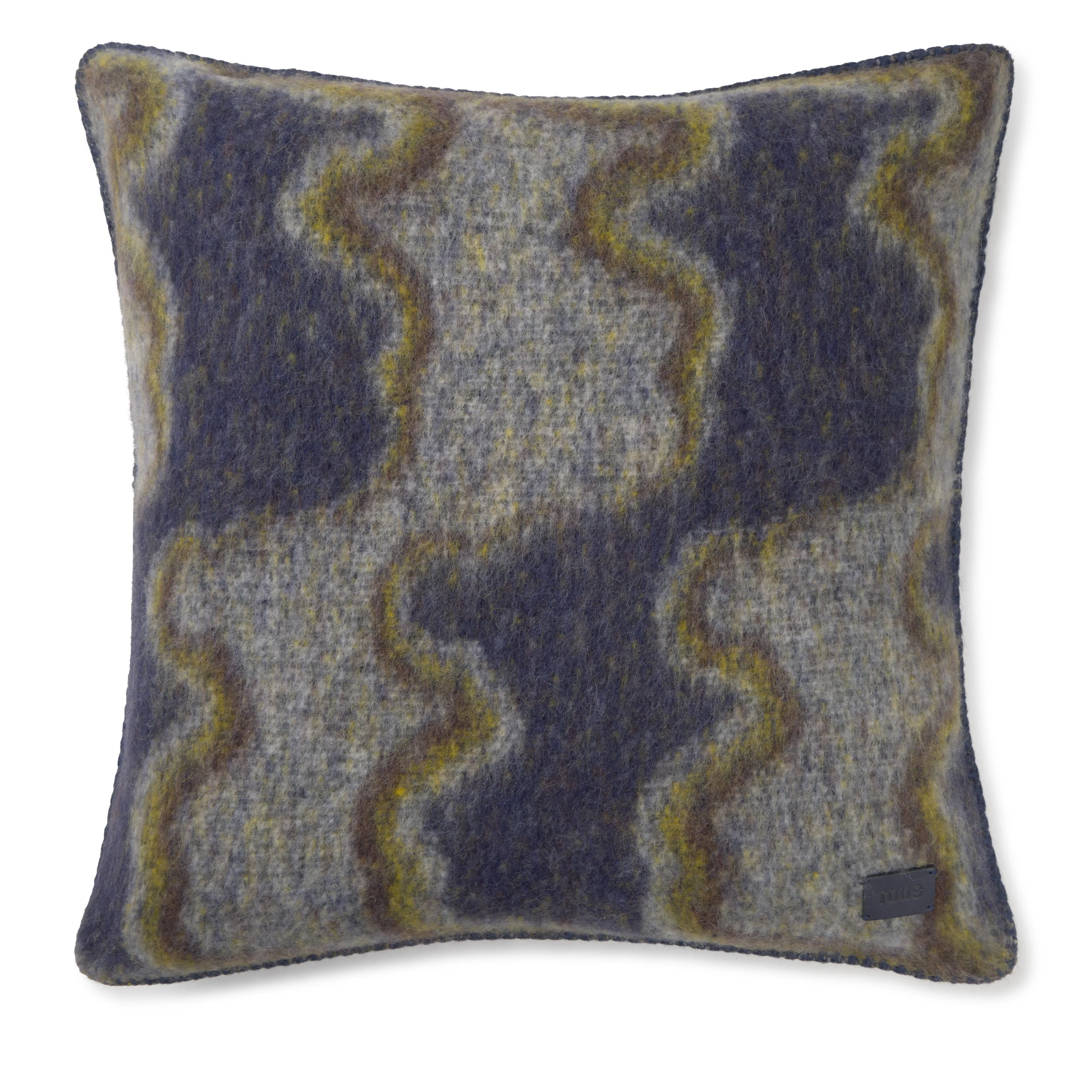 Navy blue and taupe Cushion TOUS Bear Waves - 1