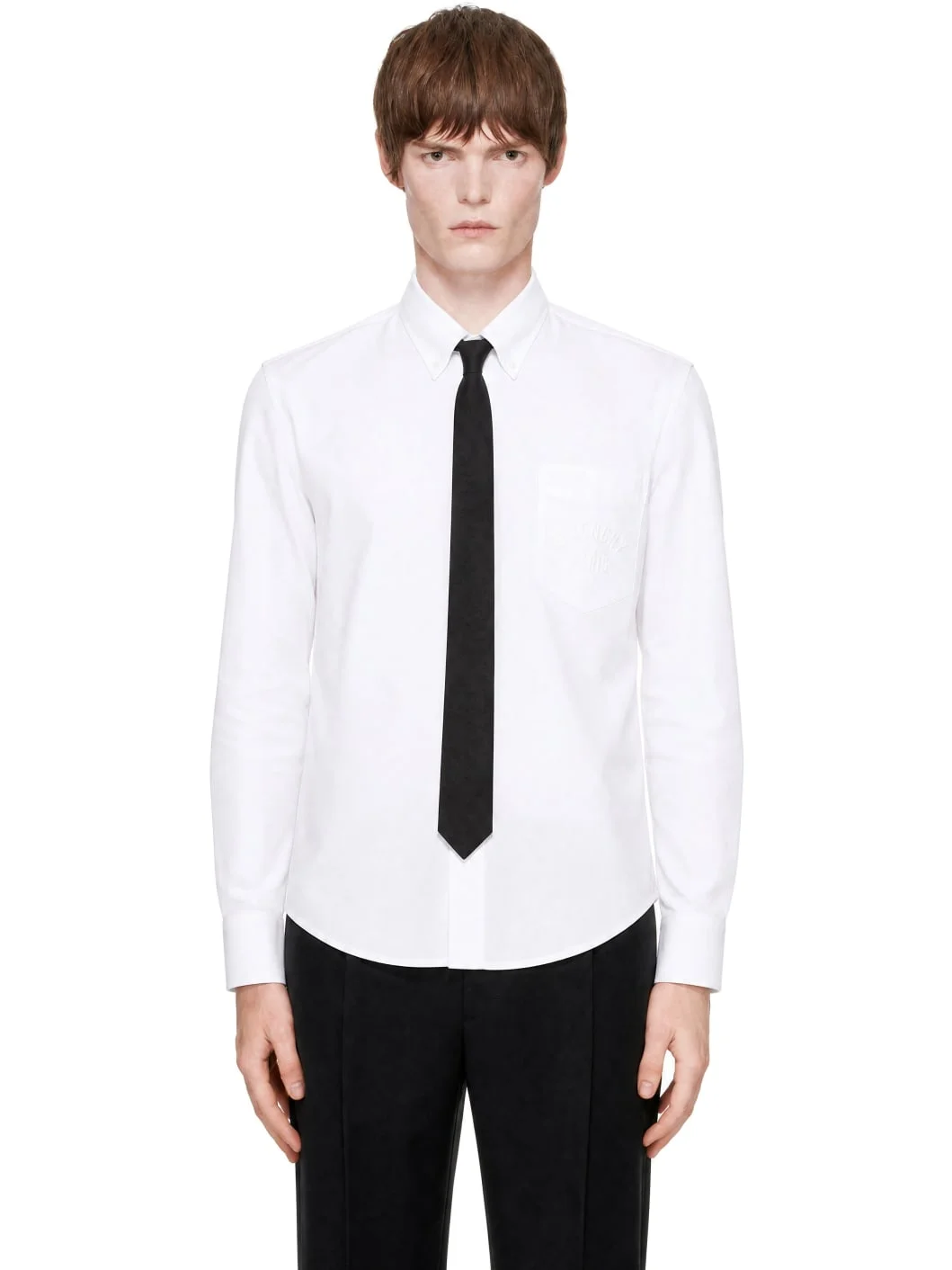 White Classic Fit Button Down Shirt - 1