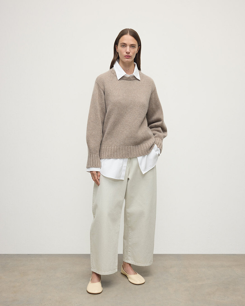 Johnstons of Elgin Relaxed Brown Cashmere Jumper outlook