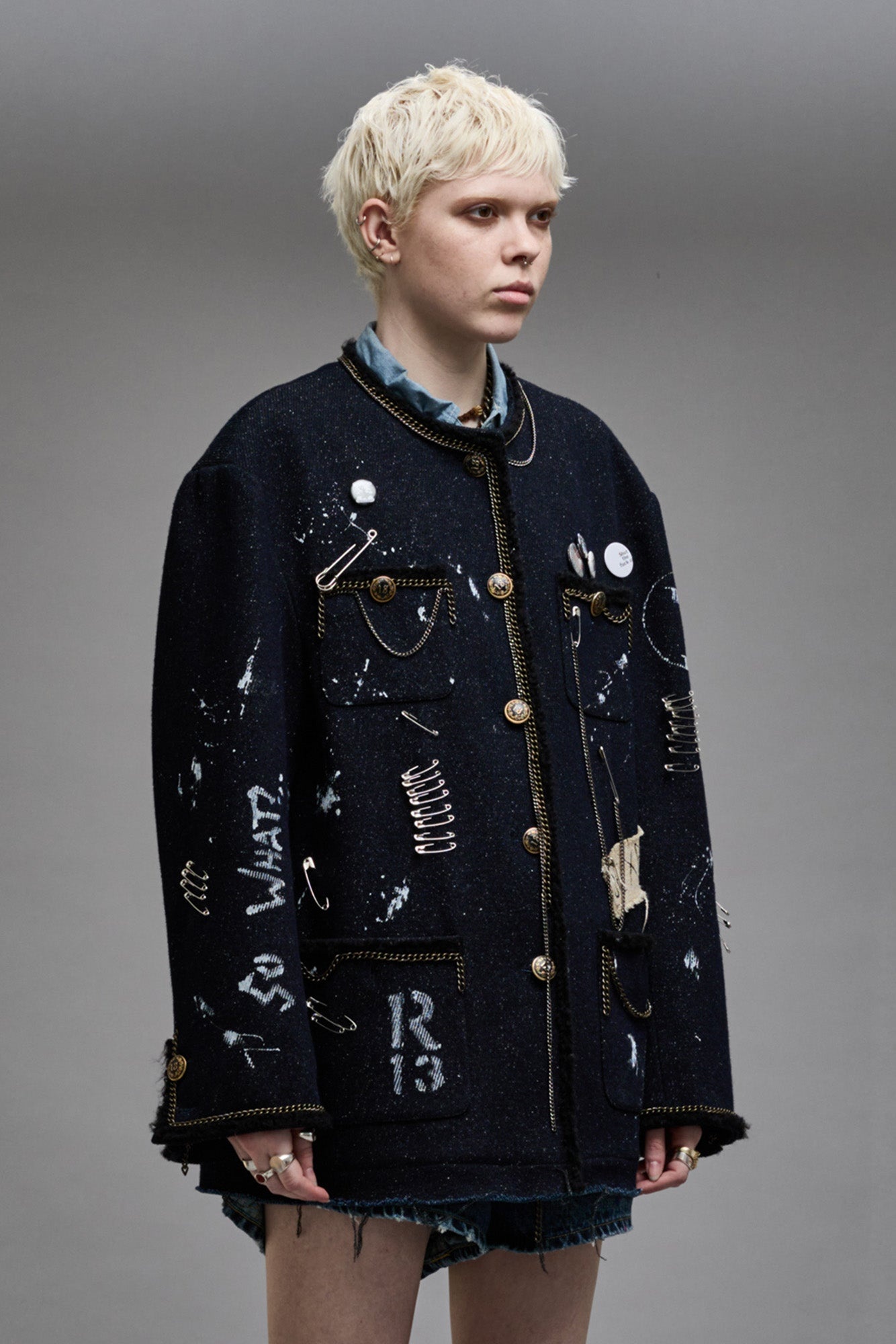 SLOUCH CHORE JACKET - DARK TWEED - 5