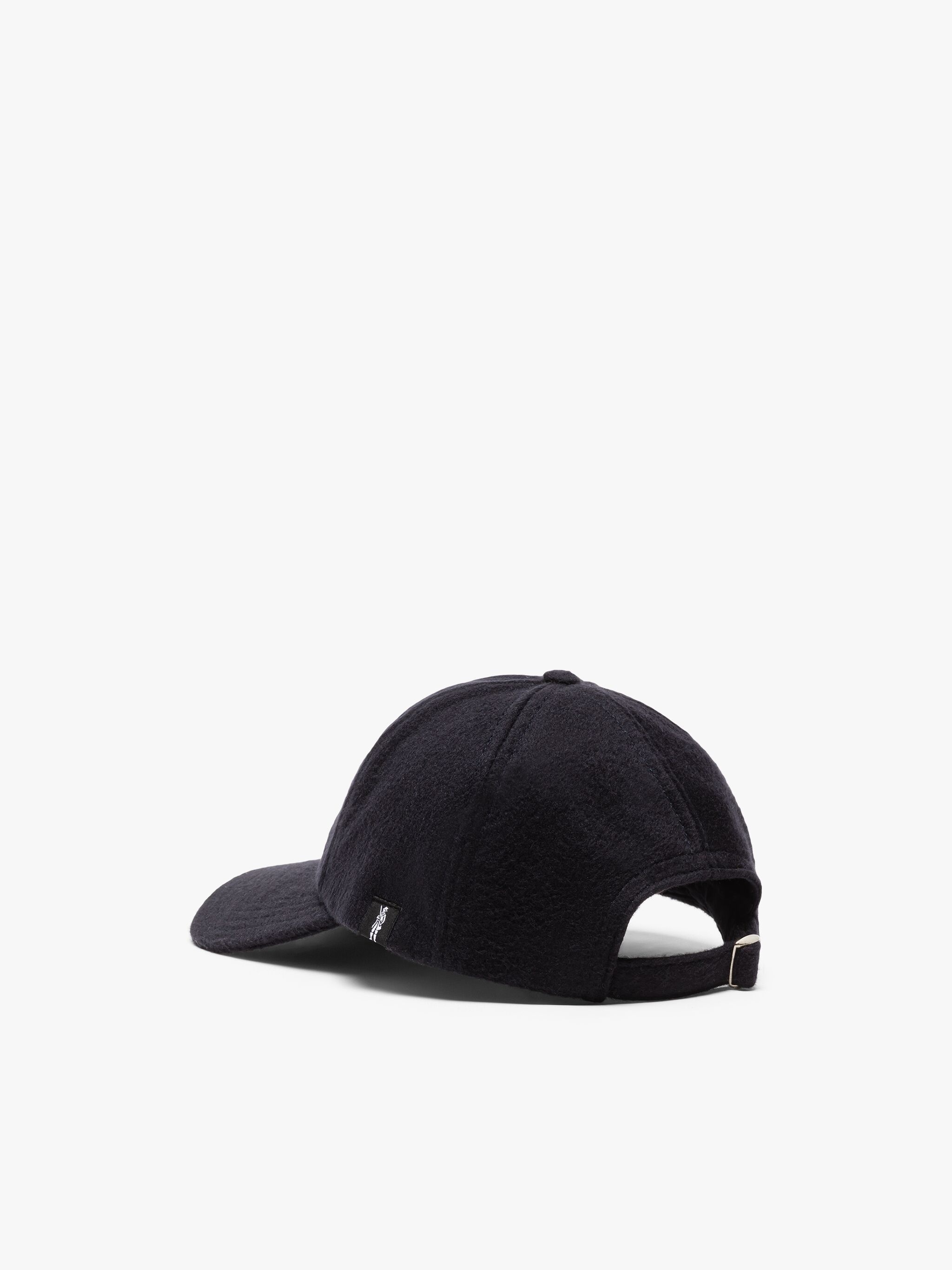 TIPPING NAVY WOOL & CASHMERE BASEBALL CAP - 2