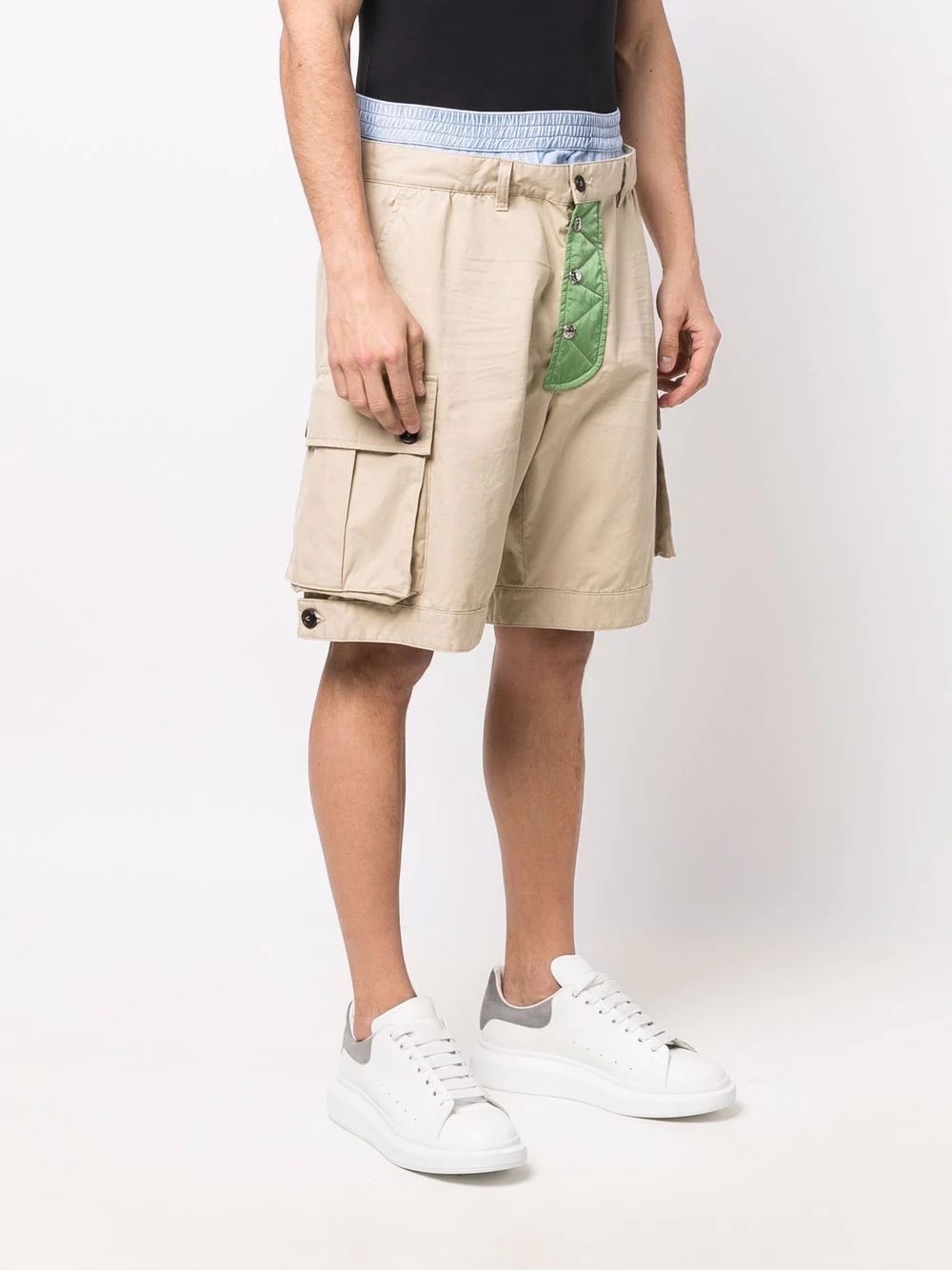 layered-waistband cargo shorts - 3