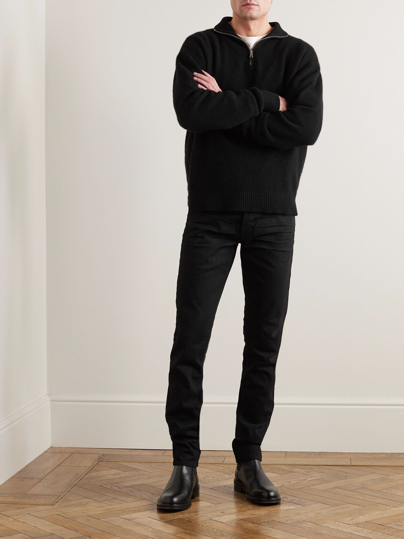 Slim-Fit Selvedge Jeans Black - 2