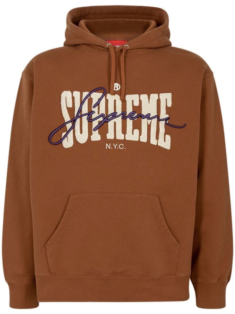 logo-embroidered Chenille hoodie - 1