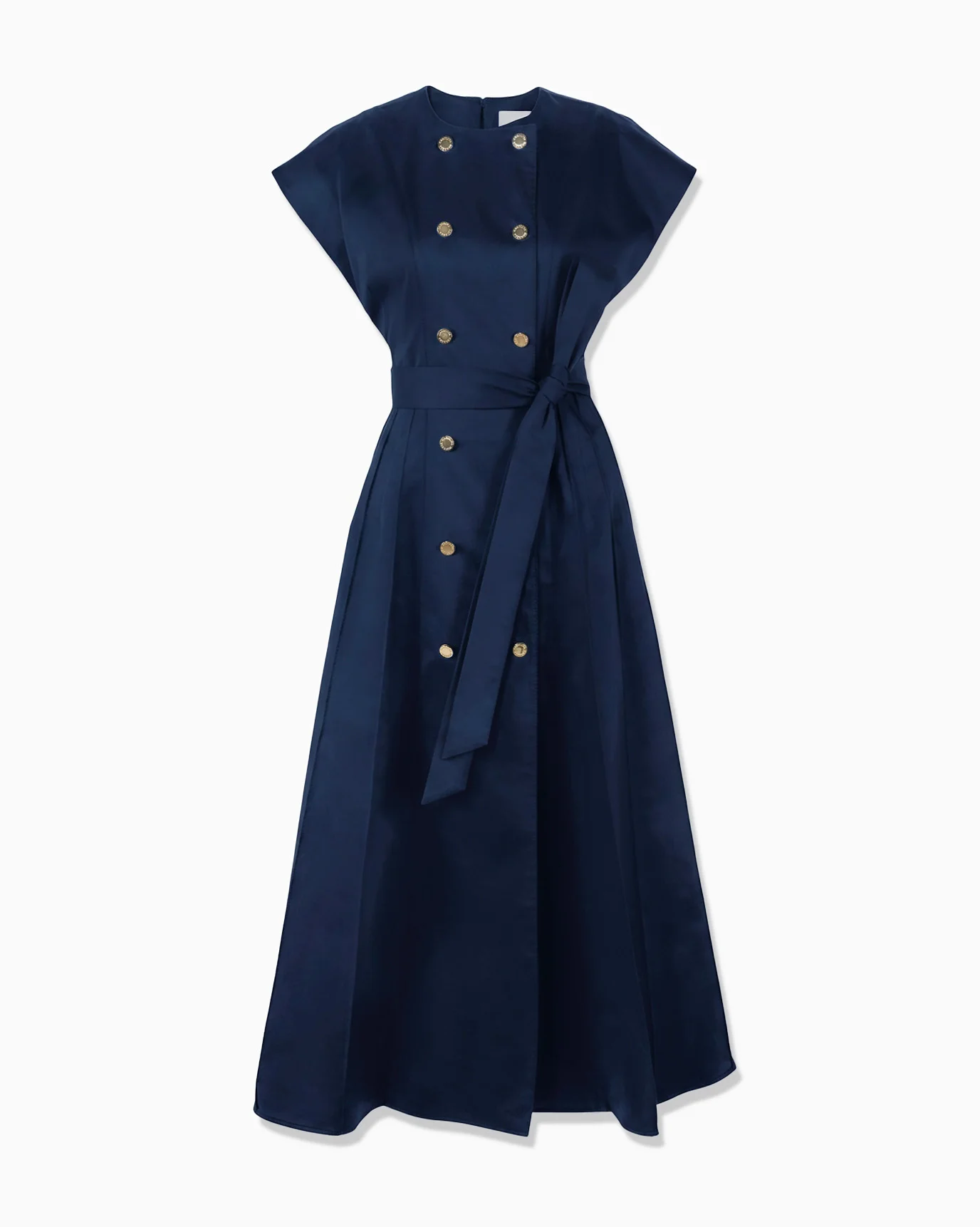 Double-Breasted Midi Dress with Sash - 1