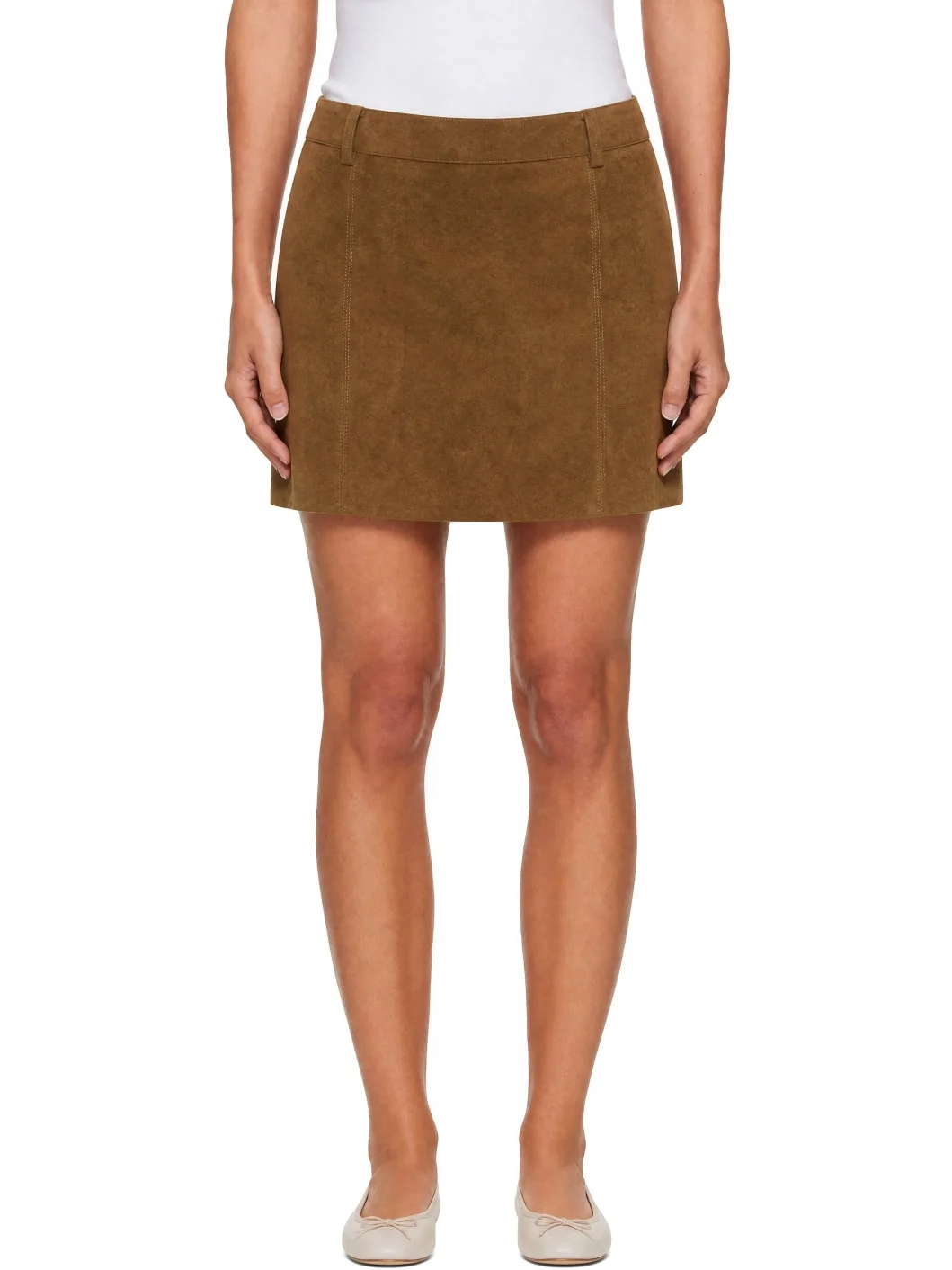 Brown Alter-Suede Miniskirt - 1