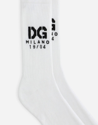 Dolce & Gabbana Stretch cotton socks with jacquard DG logo outlook